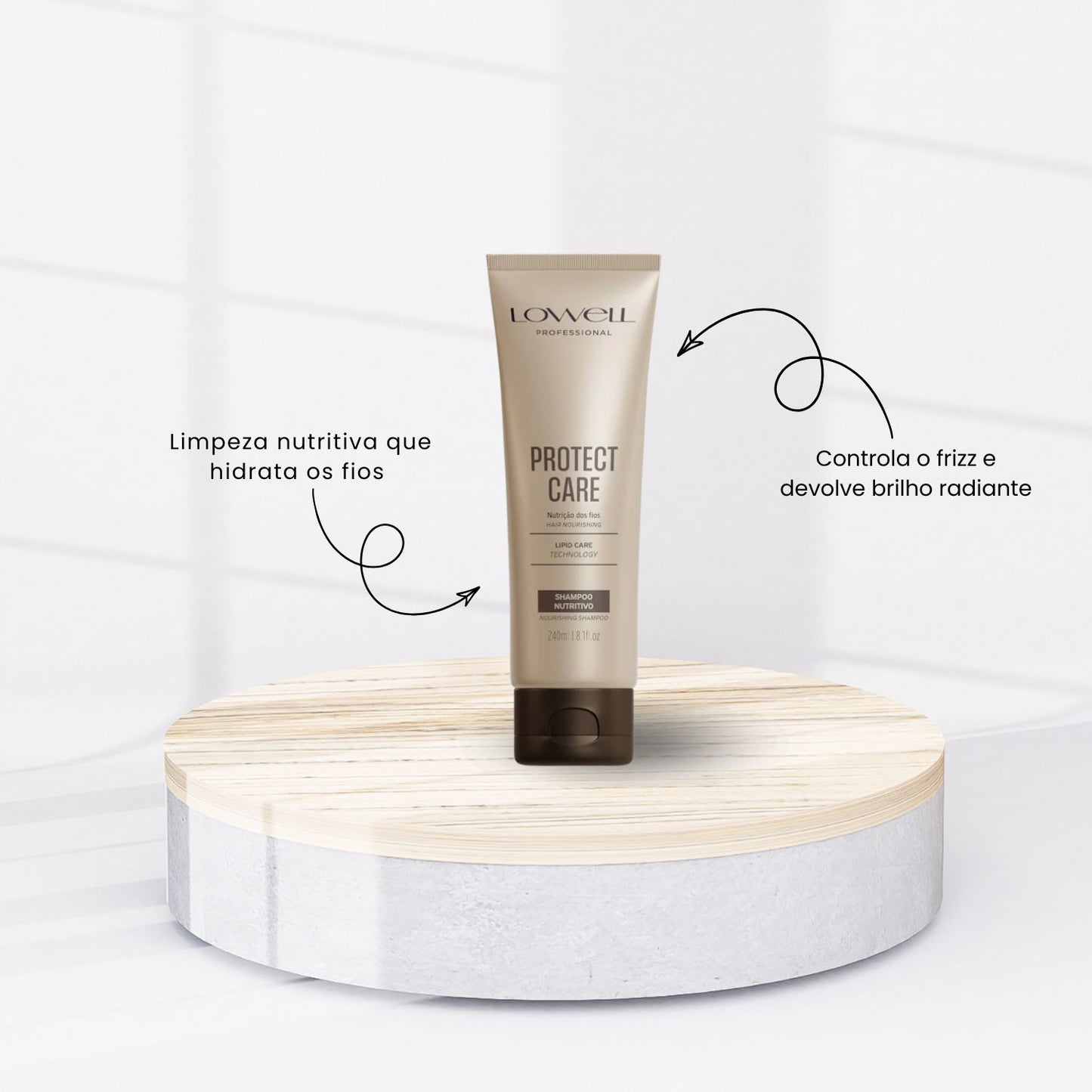 Shampoo Lowell Protect Care Nutrição dos Fios Shampoo Hidratante 240 ml