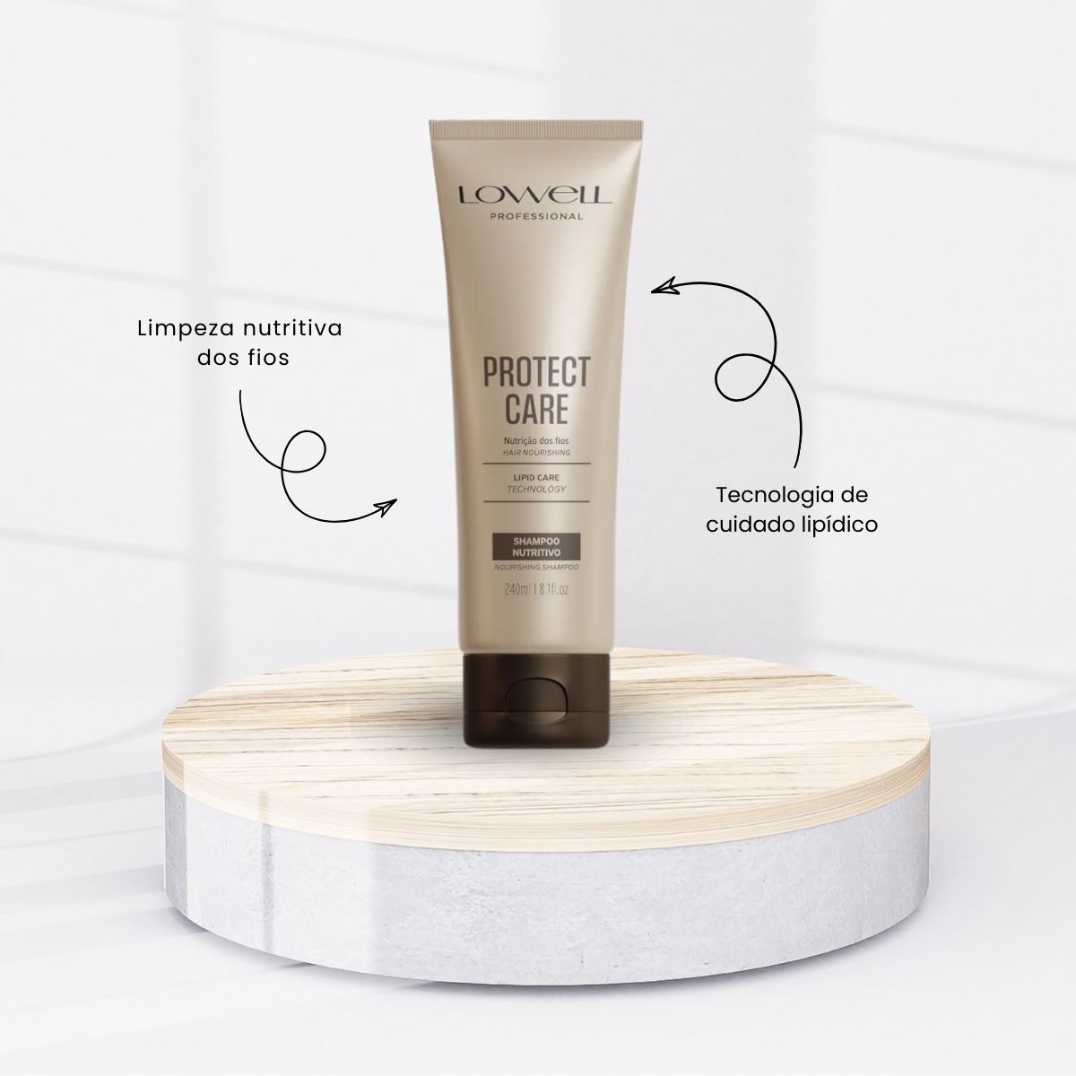 Shampoo Lowell Protect Care Nutrição dos Fios Shampoo Hidratante 240 ml