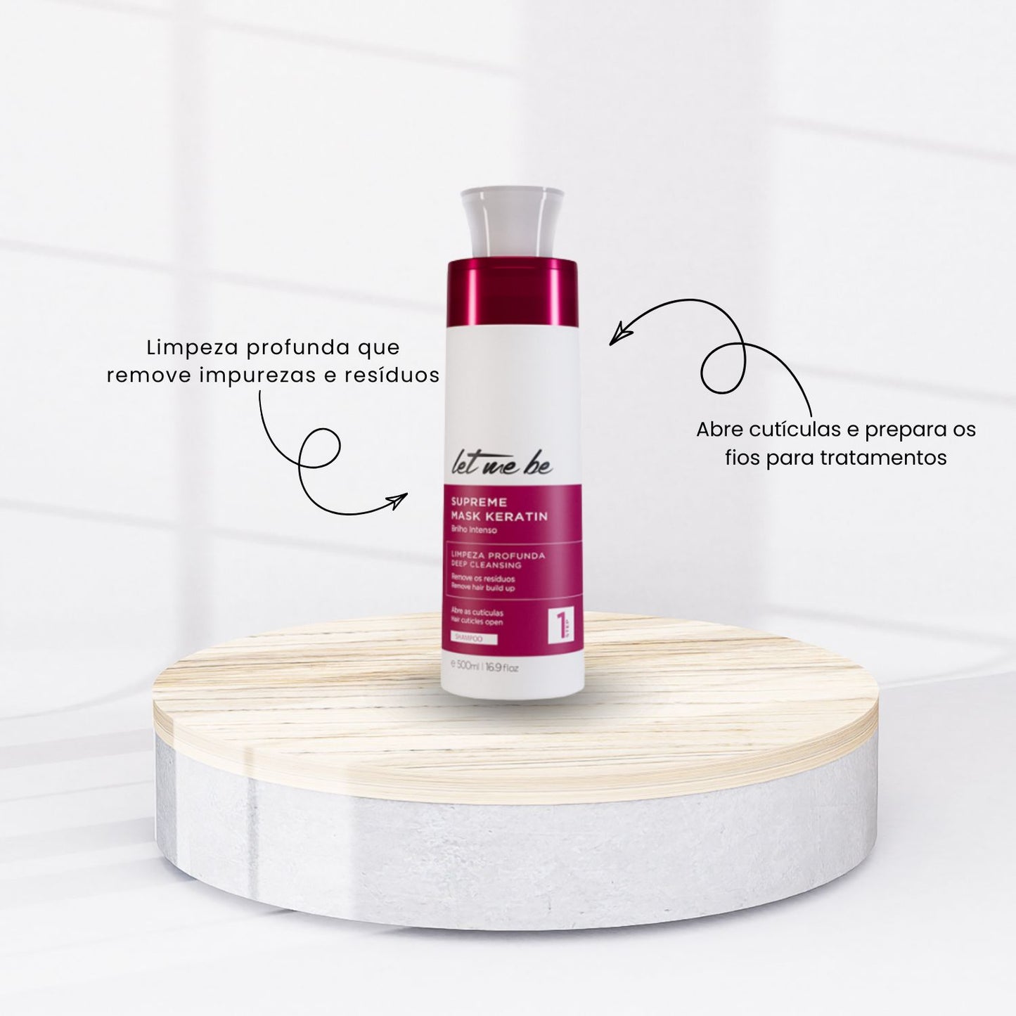 Shampoo Antirresíduo Let Me Be Supreme Mask Keratin Alinhamento 500 ml