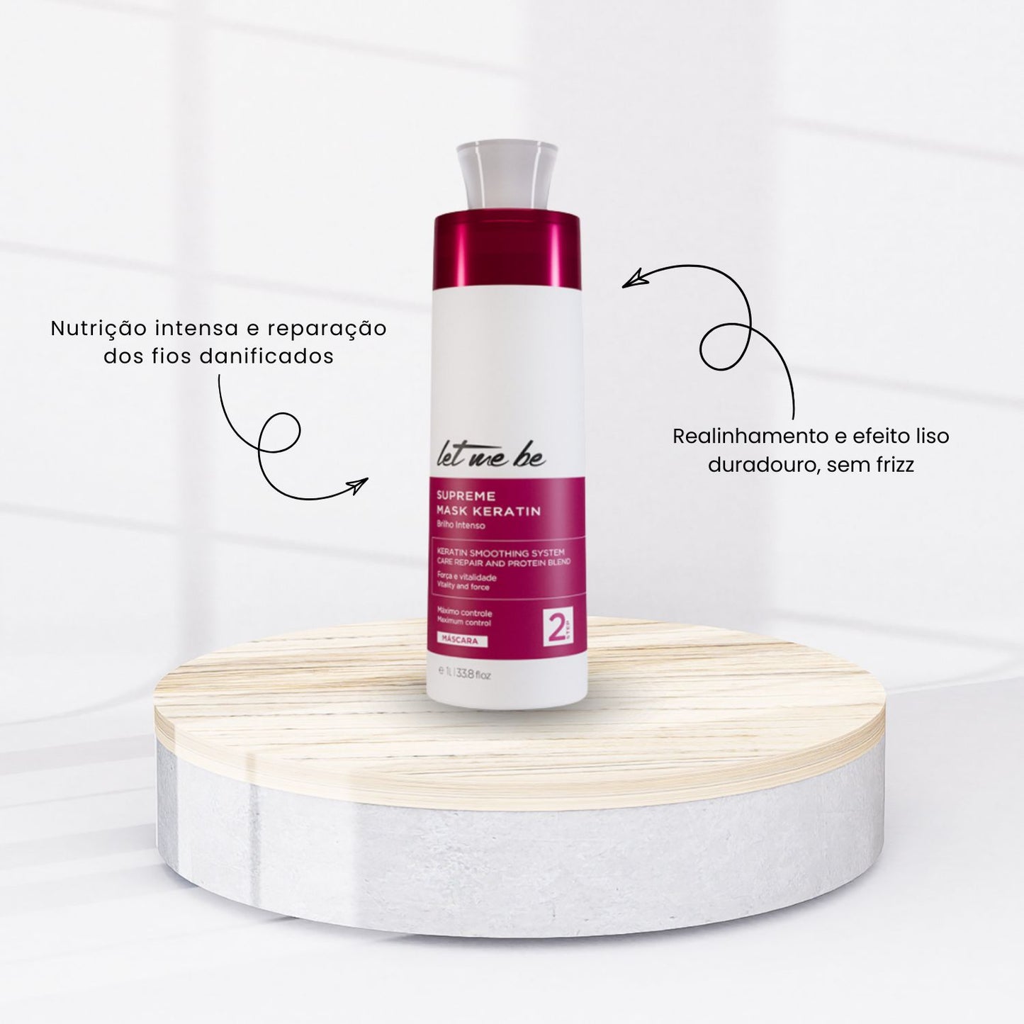 Botox Capilar Let Me Be Supreme Mask Keratin Alinhamento Máscara 1 Litro