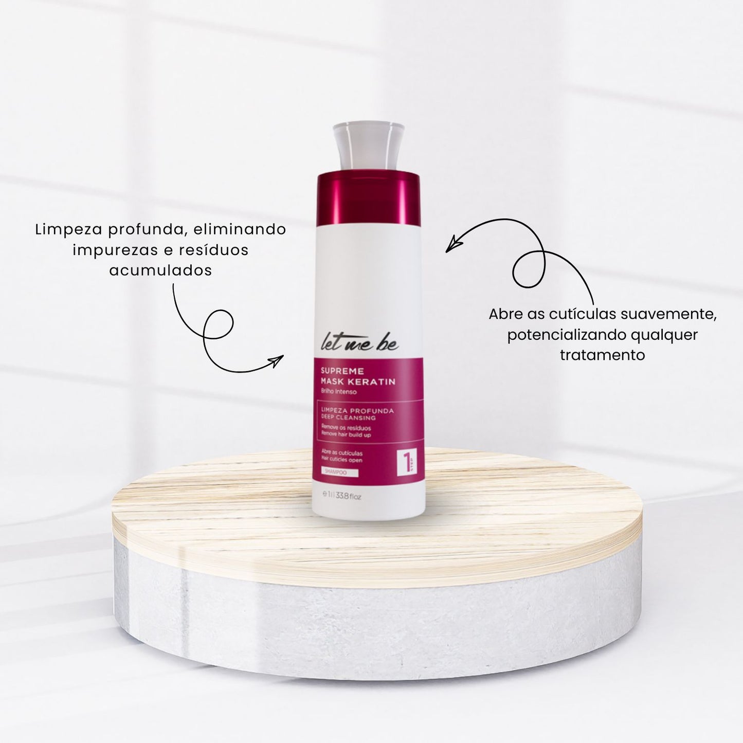 Shampoo Antirresíduo Let Me Be Supreme Mask Keratin Alinhamento 1 Litro