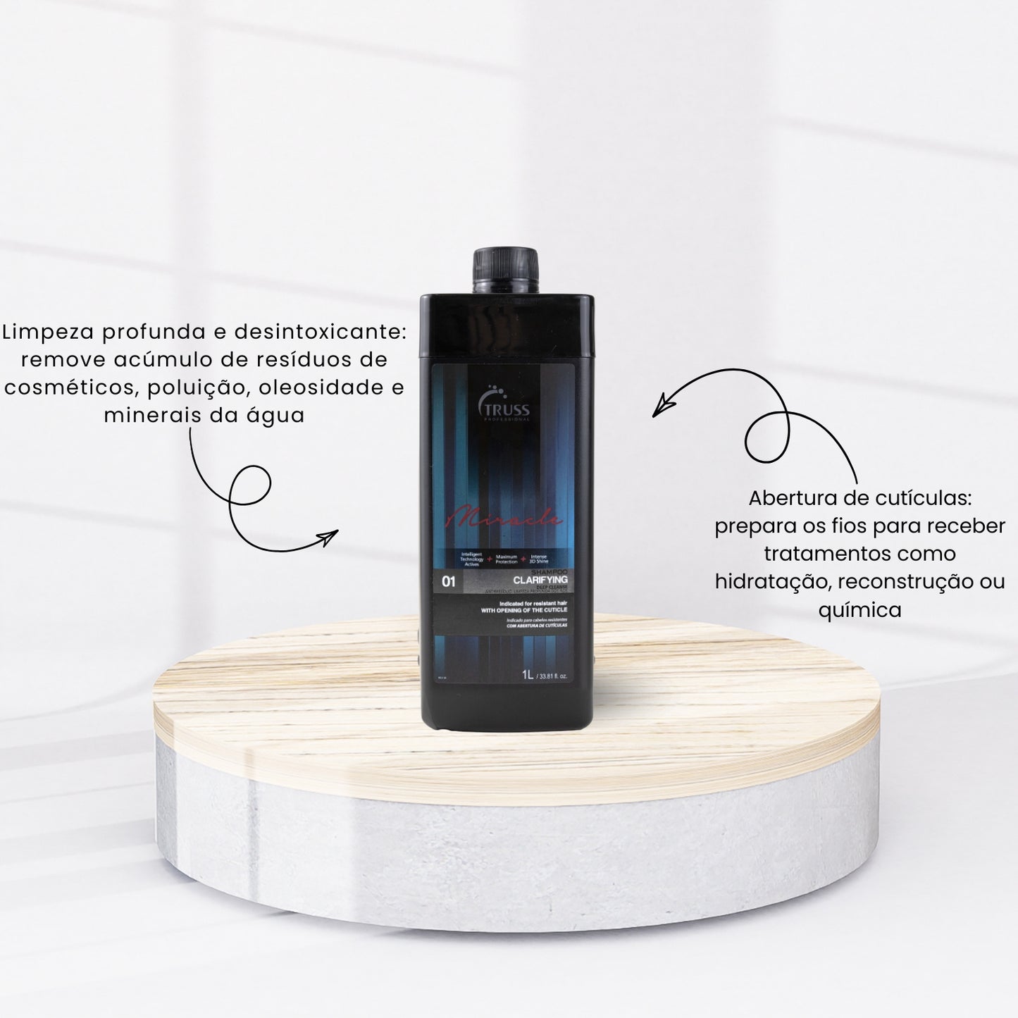 Shampoo Truss Clarifying Deep Cleanse Fios e Cutículas 1 Litro