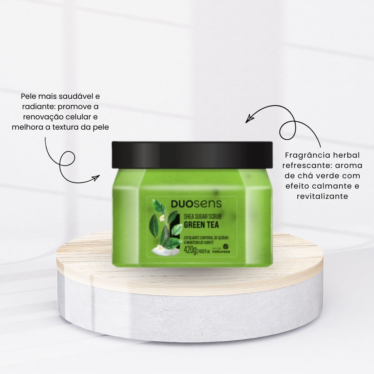 Esfoliante Cia da Natureza Duosens Green Tea 420 g
