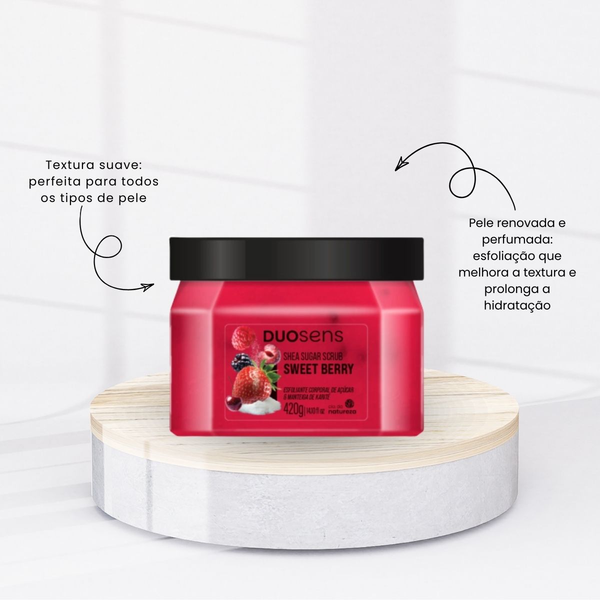 Esfoliante Cia da Natureza Duosens Sweet Berry 420 g