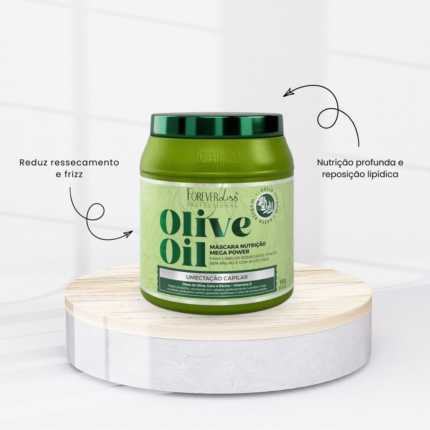 Máscara Forever Liss Olive Oil De Umectação Capilar 950 g
