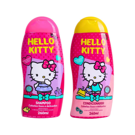 Kit Cia da Natureza Hello Kitty Shampoo e Condicionador Cabelos Lisos Delicados 260 ml