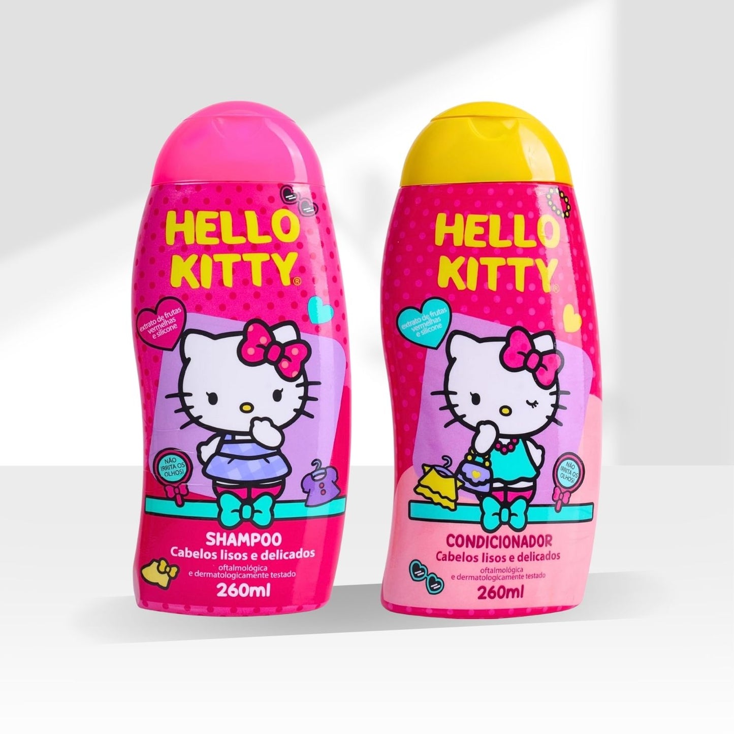 Kit Cia da Natureza Hello Kitty Shampoo e Condicionador Cabelos Lisos Delicados 260 ml