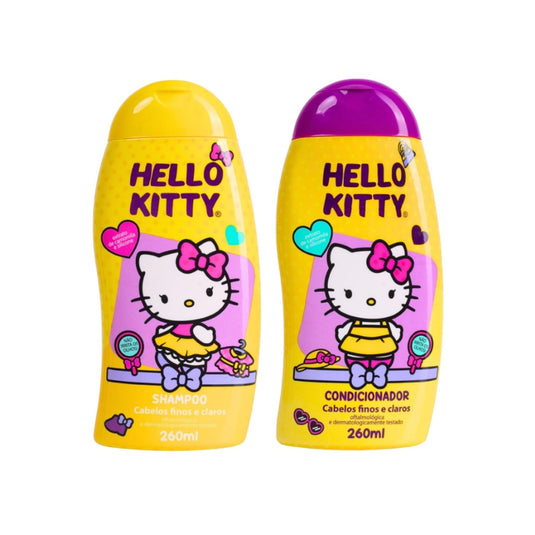 Kit Cia da Natureza Hello Kitty Shampoo e Condicionador Cabelos Finos Claros 260 ml