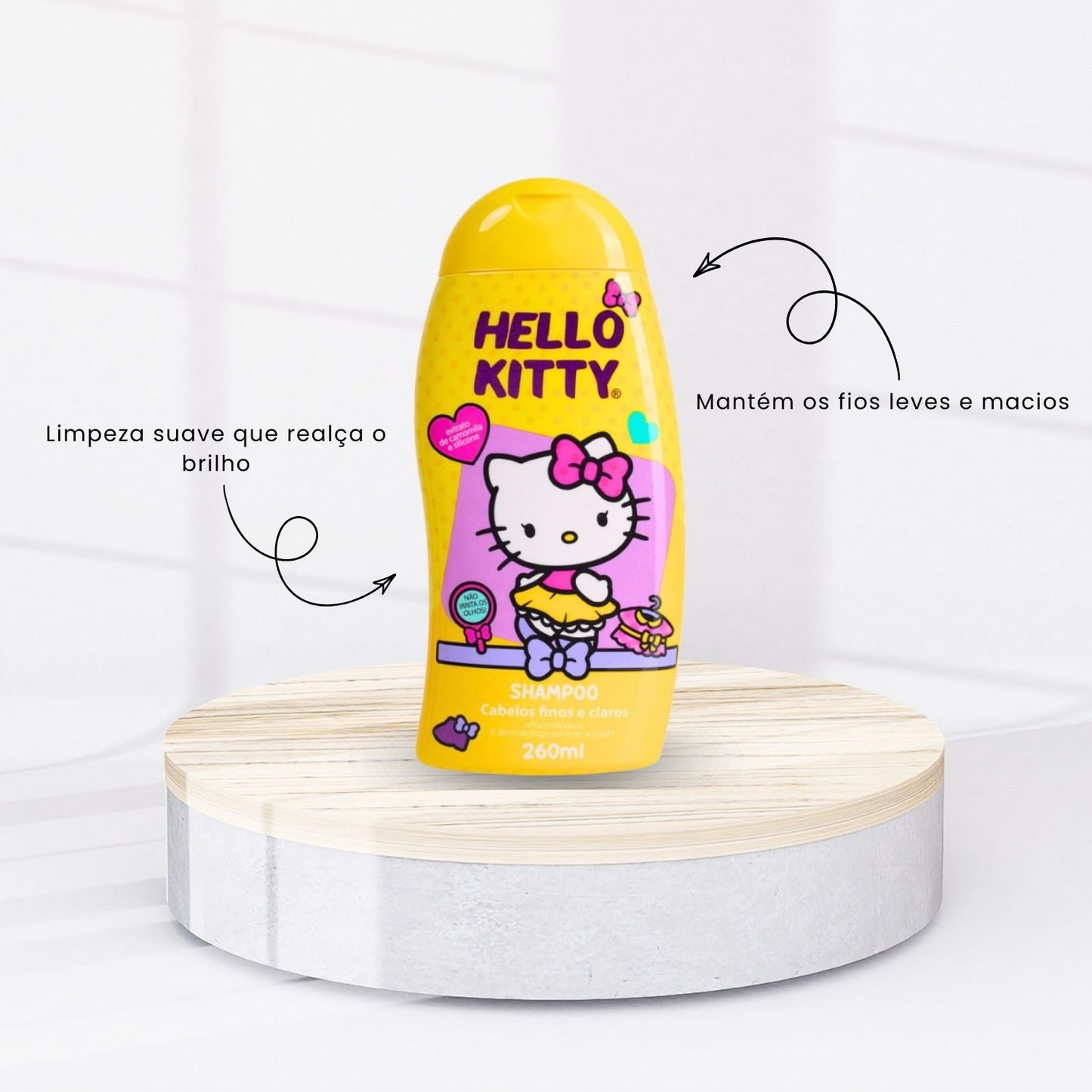 Kit Cia da Natureza Hello Kitty Shampoo e Condicionador Cabelos Finos Claros 260 ml