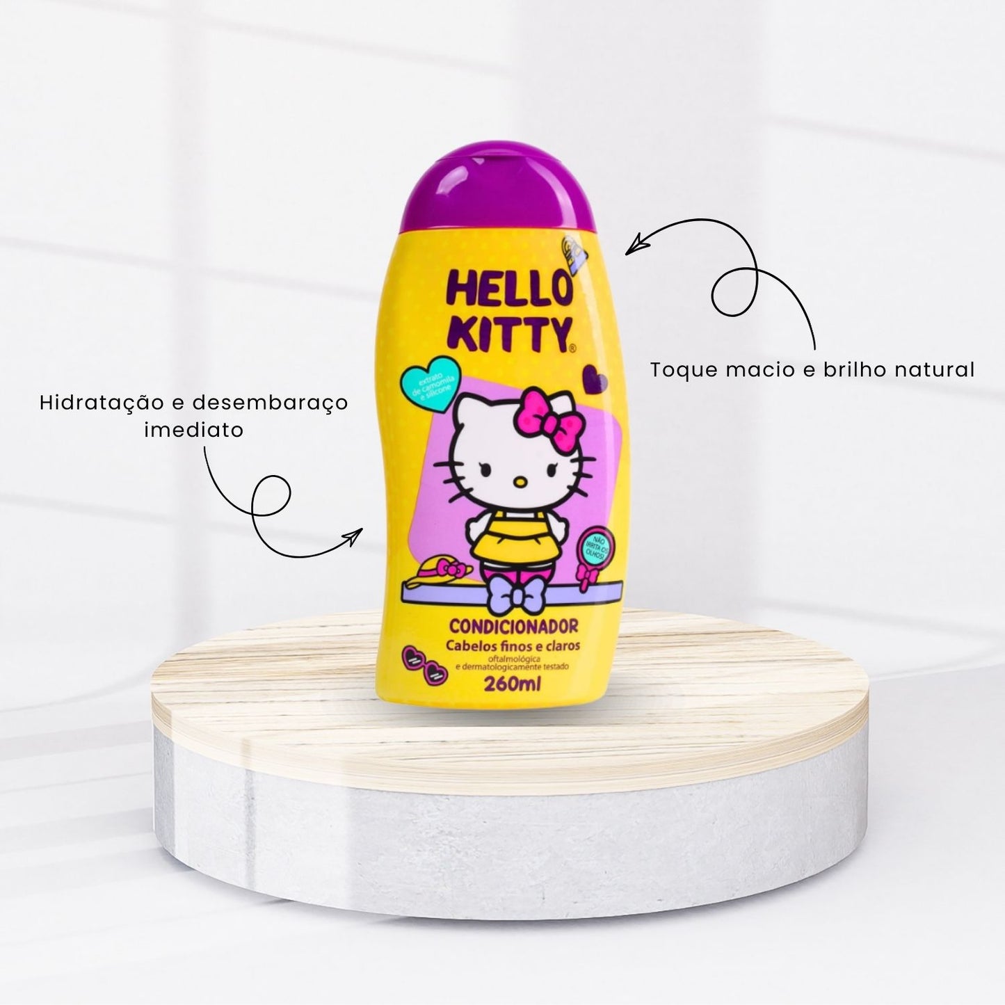 Kit Cia da Natureza Hello Kitty Shampoo e Condicionador Cabelos Finos Claros 260 ml
