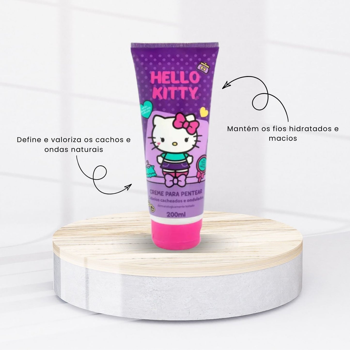 Creme de Pentear Cia da Natureza Hello Kitty Cabelos Cacheados 200 ml
