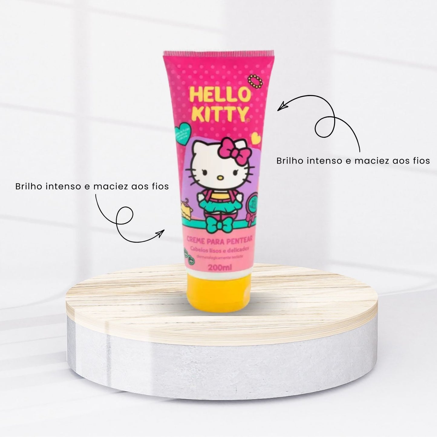 Creme de Pentear Cia da Natureza Hello Kitty Cabelos Lisos Delicados 200 ml