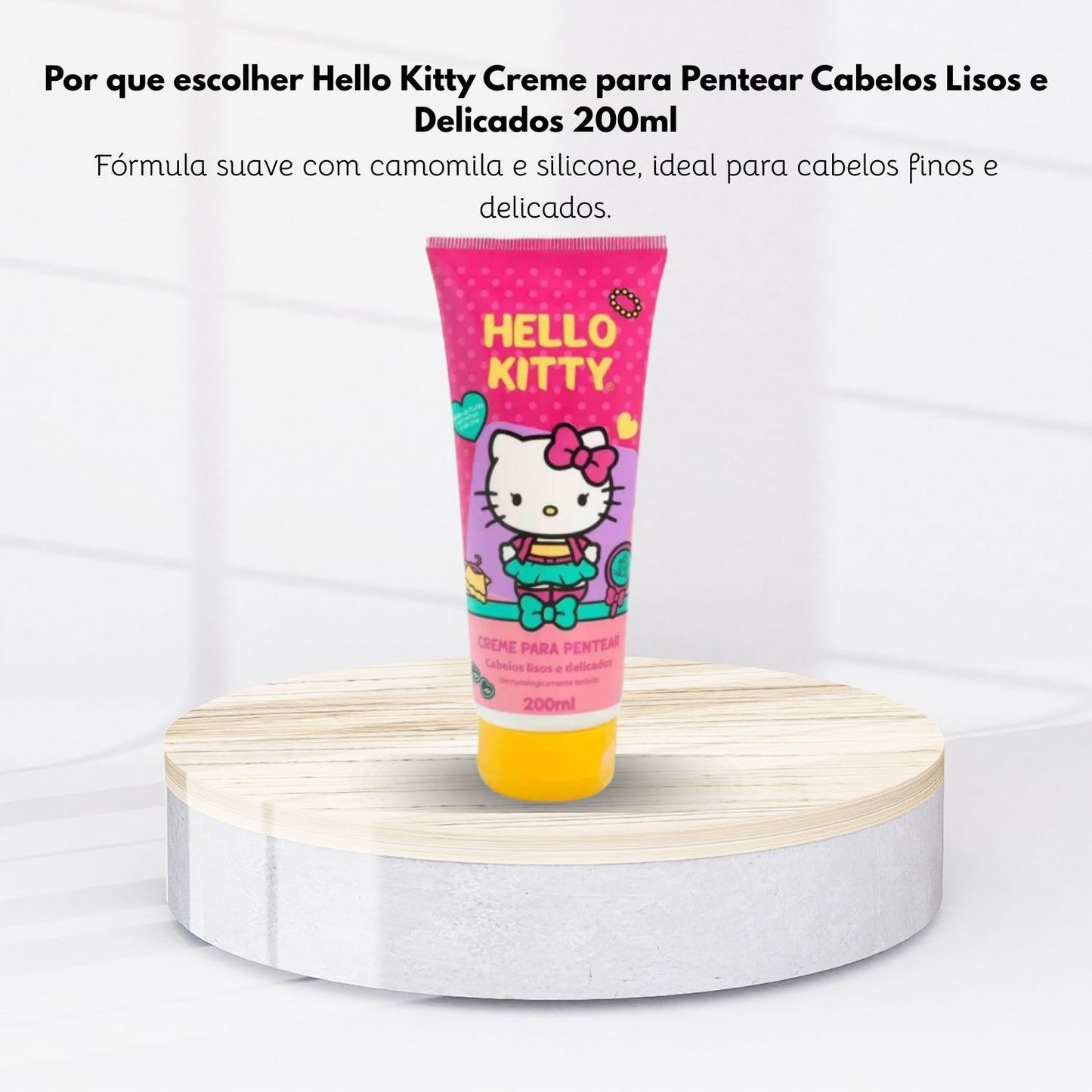 Creme de Pentear Cia da Natureza Hello Kitty Cabelos Lisos Delicados 200 ml