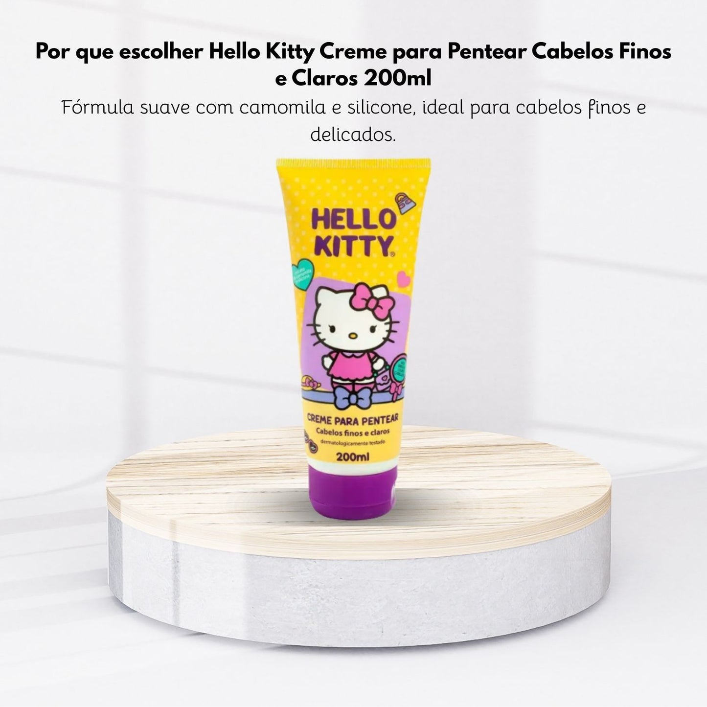 Creme de Pentear Cia da Natureza Hello Kitty Cabelos Finos Claros 200 ml