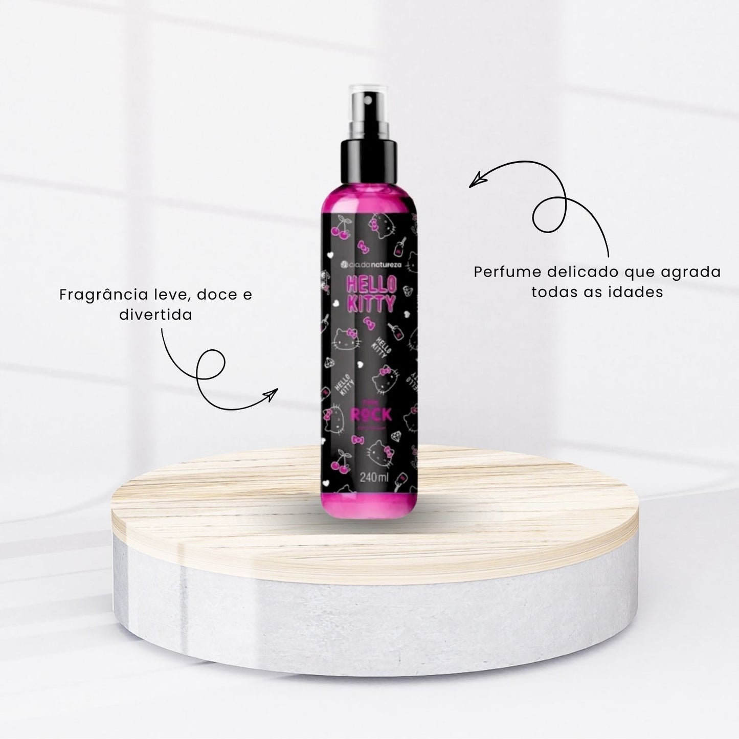 Body Splash Cia da Natureza Hello Kitty Pink Rock 240 ml