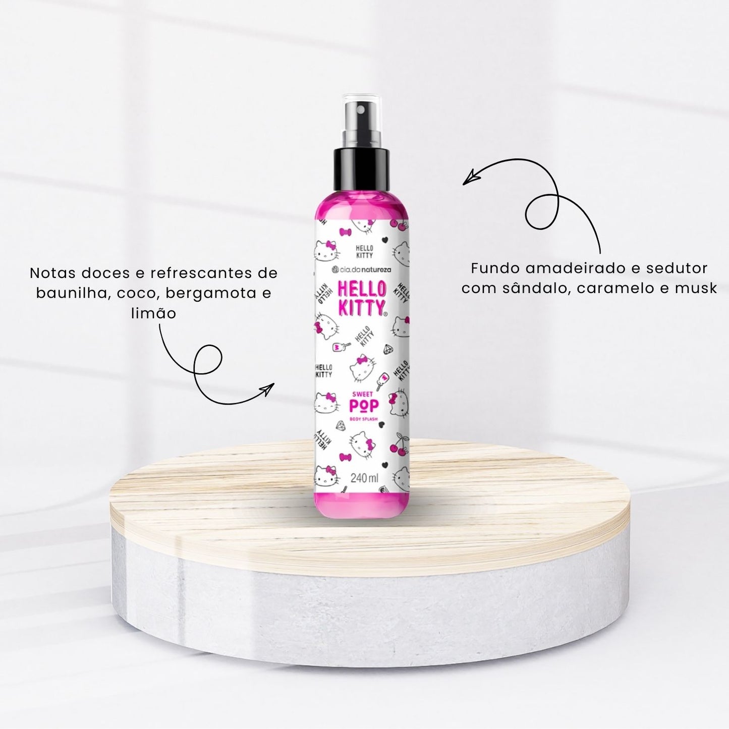 Body Splash Cia da Natureza Hello Kitty Sweet Pop 240 ml