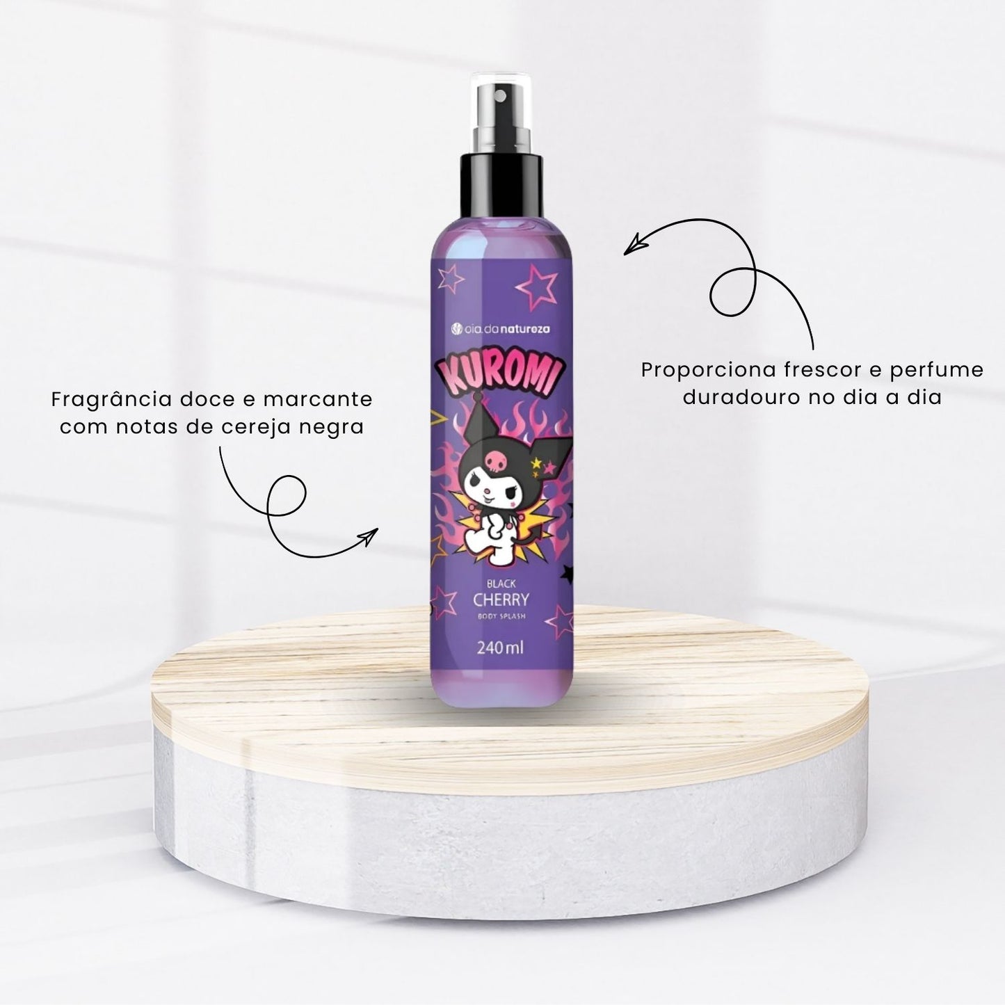 Body Splash Cia da Natureza Kuromi Black Cherry 240 ml
