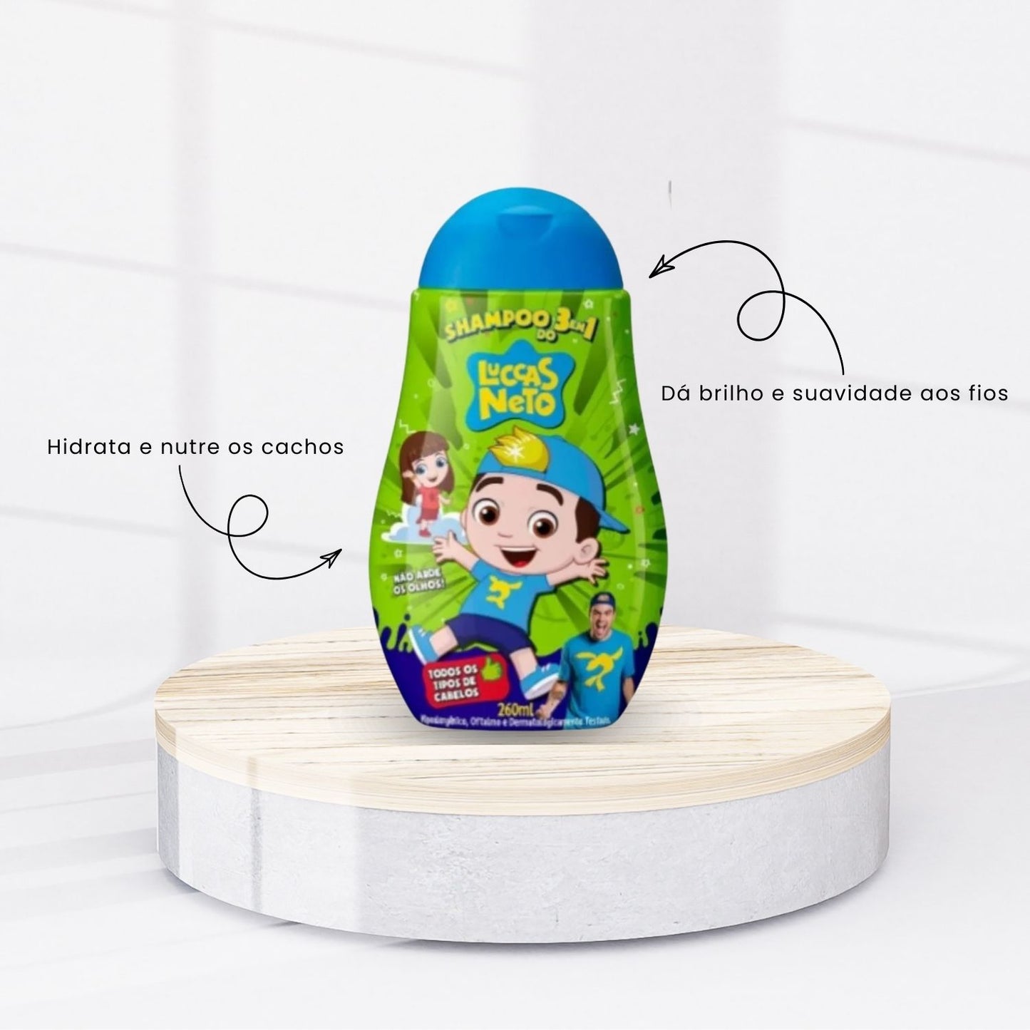 Cia da Natureza Luccas Neto Combo Shampoo 3 em 1 Gel Fixador