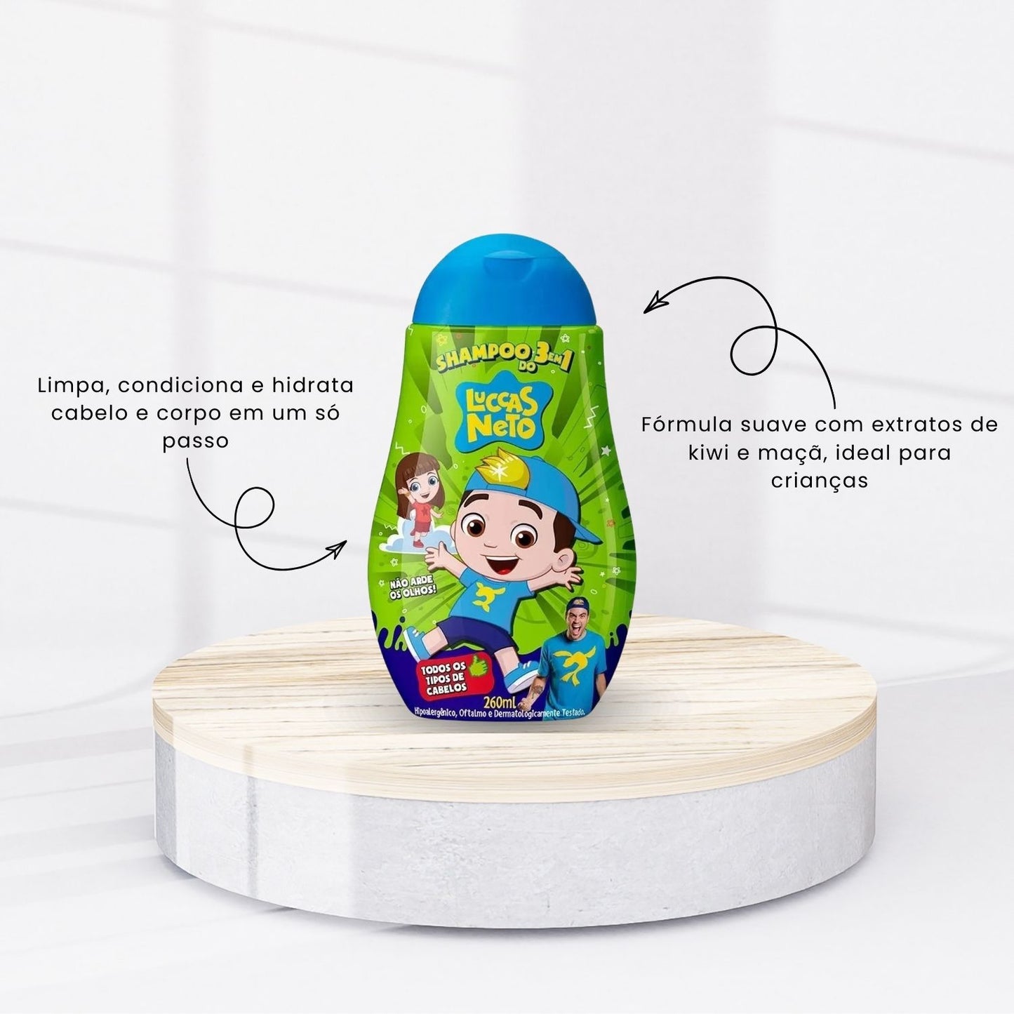 Shampoo Cia da Natureza Luccas Neto 3 em 1 260 ml