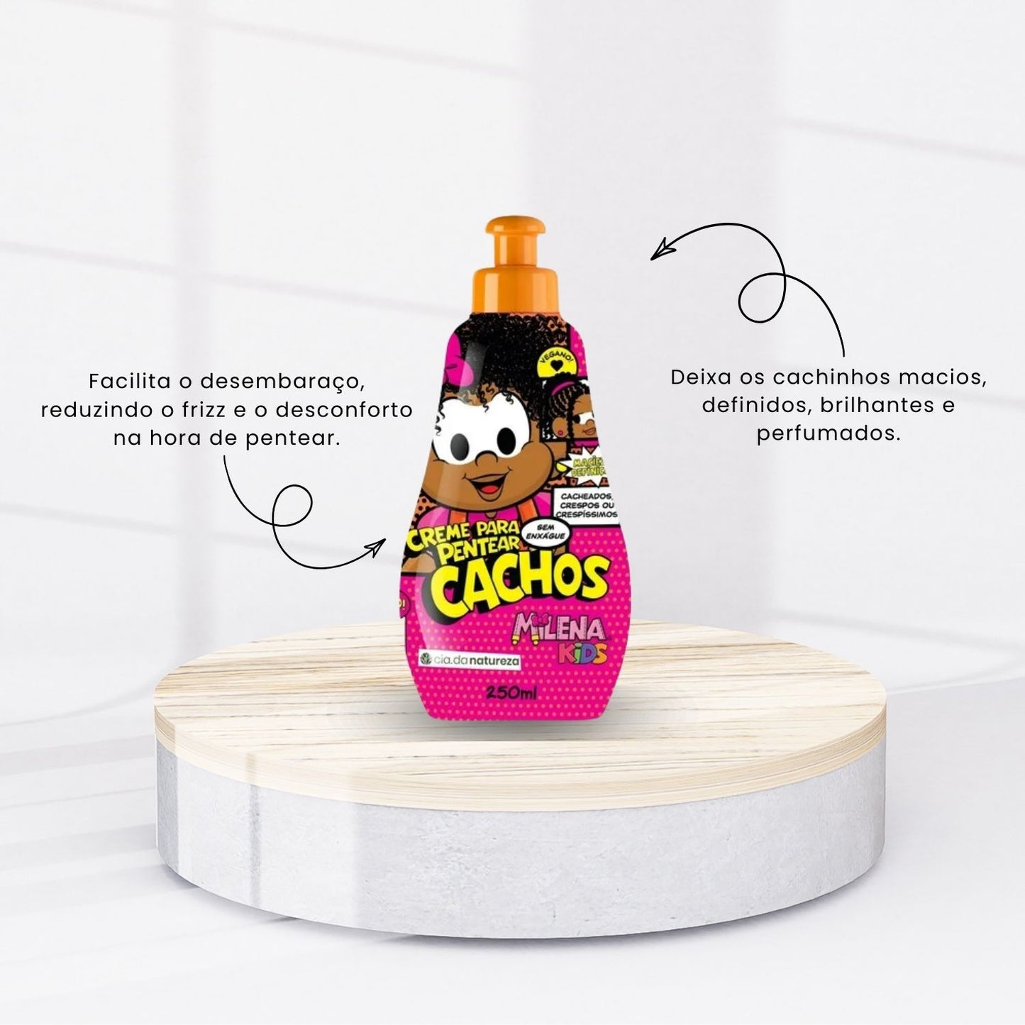 Creme de Pentear Cia da Natureza Milena Kids Cachos para Cabelo Cacheado 250 ml