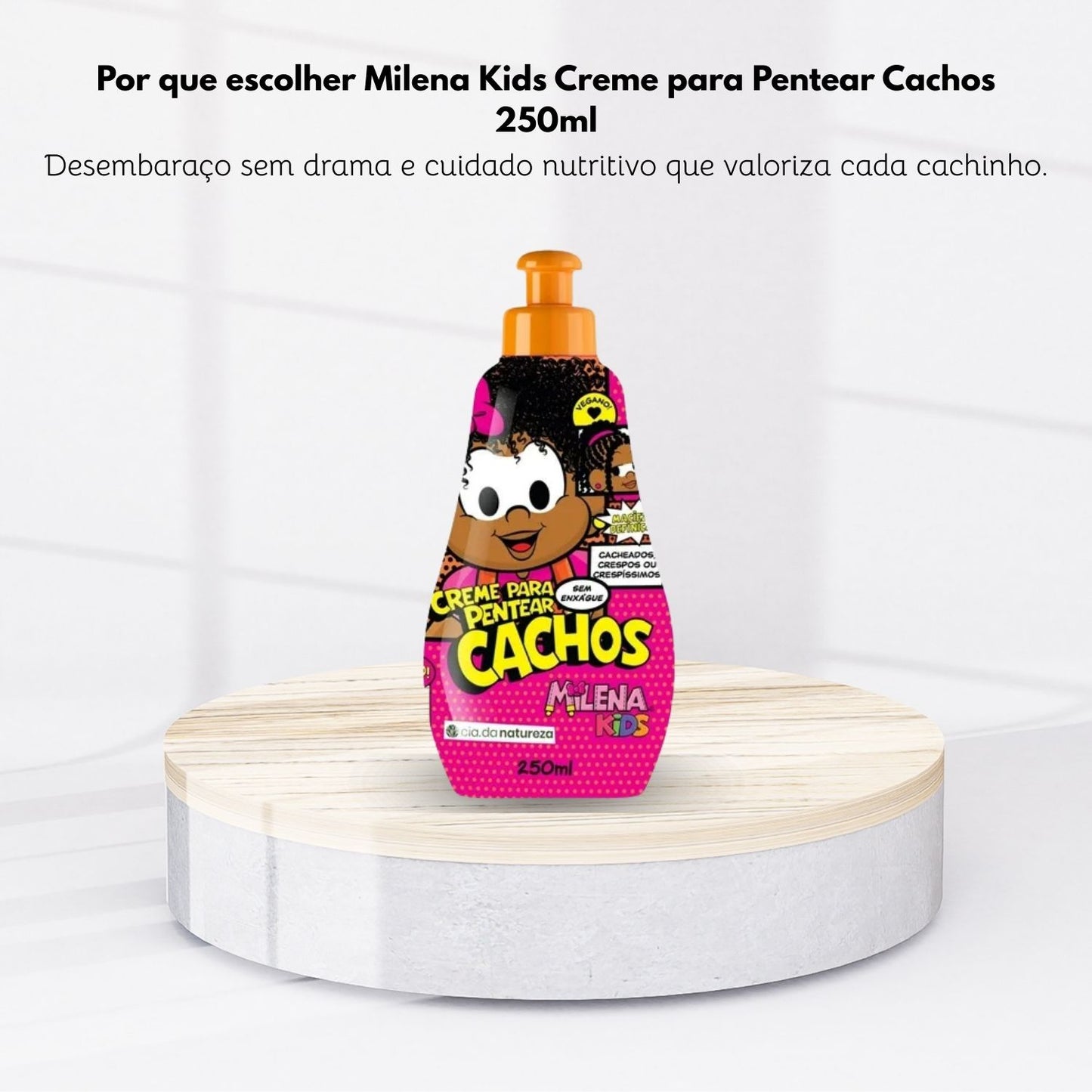 Creme de Pentear Cia da Natureza Milena Kids Cachos para Cabelo Cacheado 250 ml