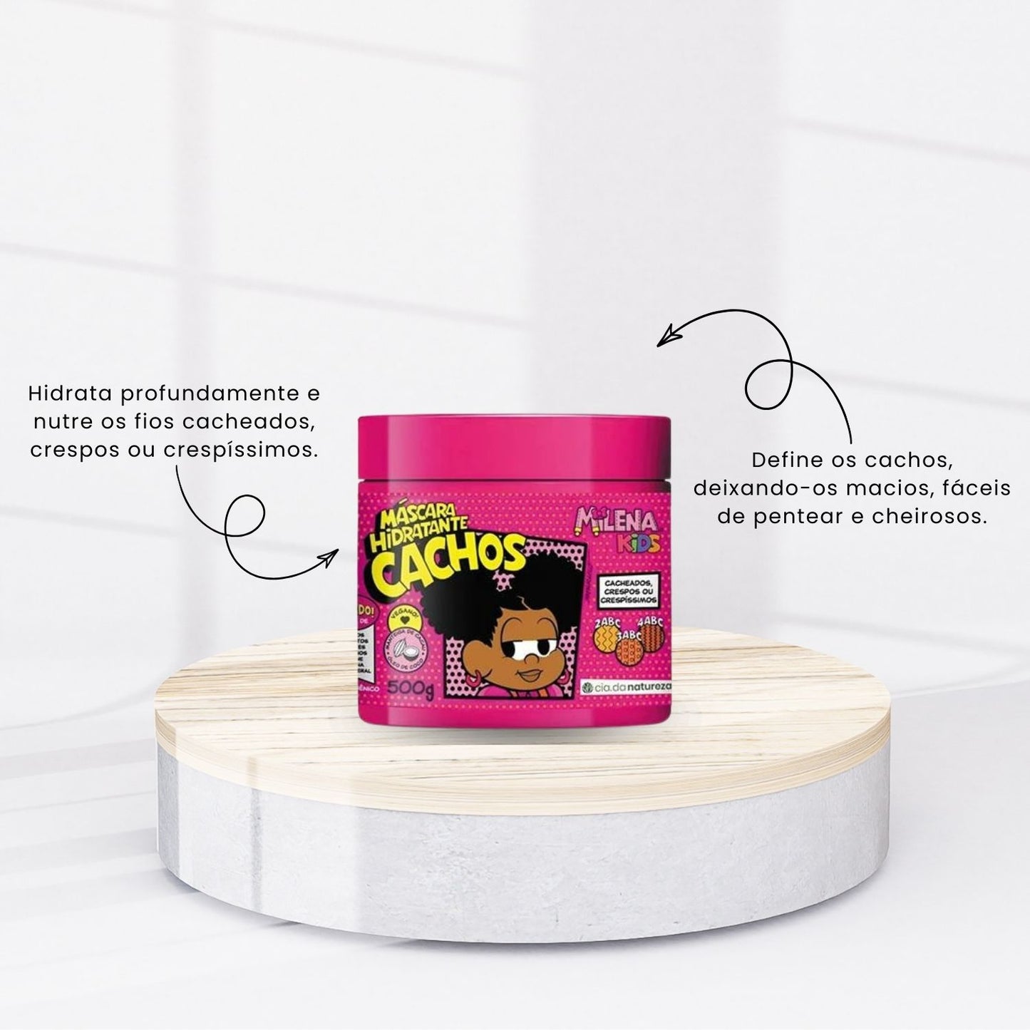 Máscara Cia da Natureza Milena Kids Hidratante Cachos para Cabelo Cacheado 500 g