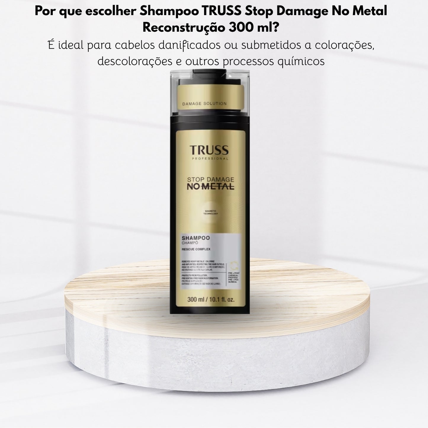 Shampoo TRUSS Stop Damage No Metal Reconstrução 300 ml