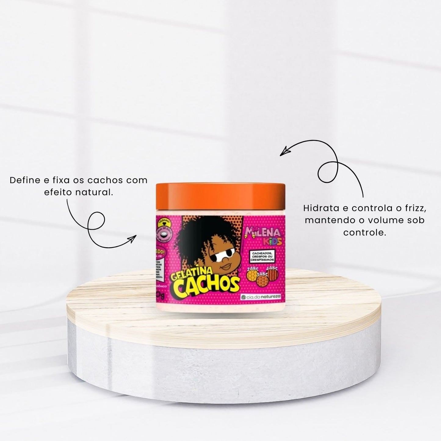 Gelatina de Cachos Cia da Natureza Milena Kids para Cabelo Cacheado 500 g