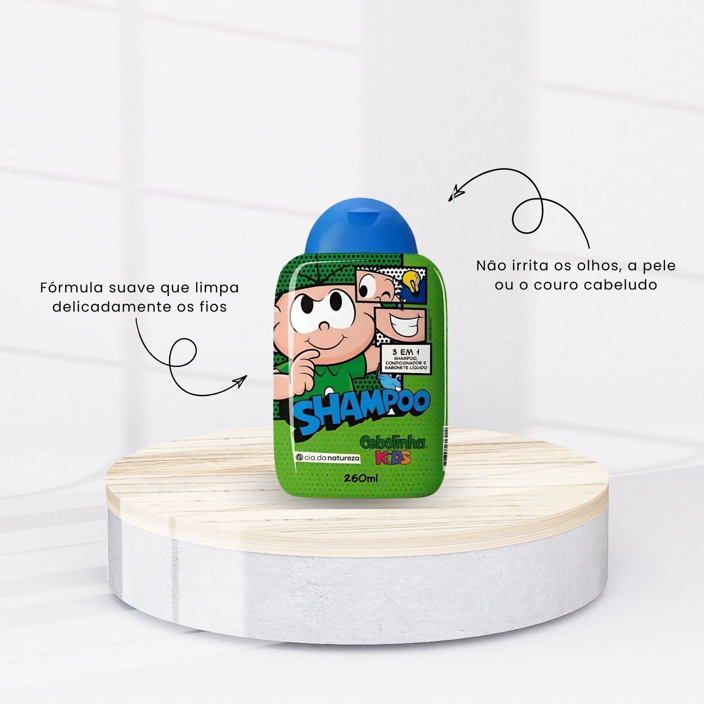 Kit Cia da Natureza Cebolinha Shampoo 3 em 1 Gel Fixador 180 g