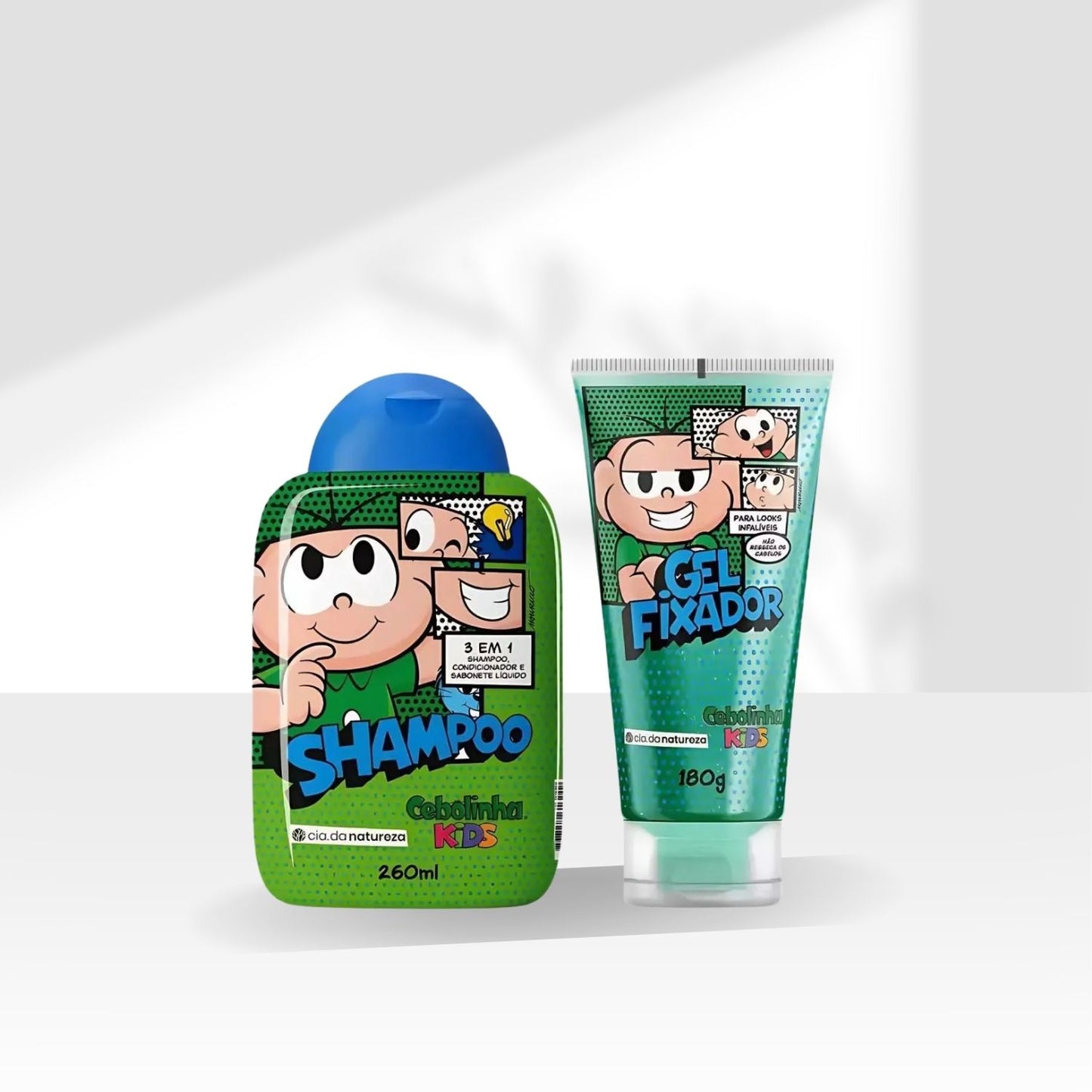 Kit Cia da Natureza Cebolinha Shampoo 3 em 1 Gel Fixador 180 g