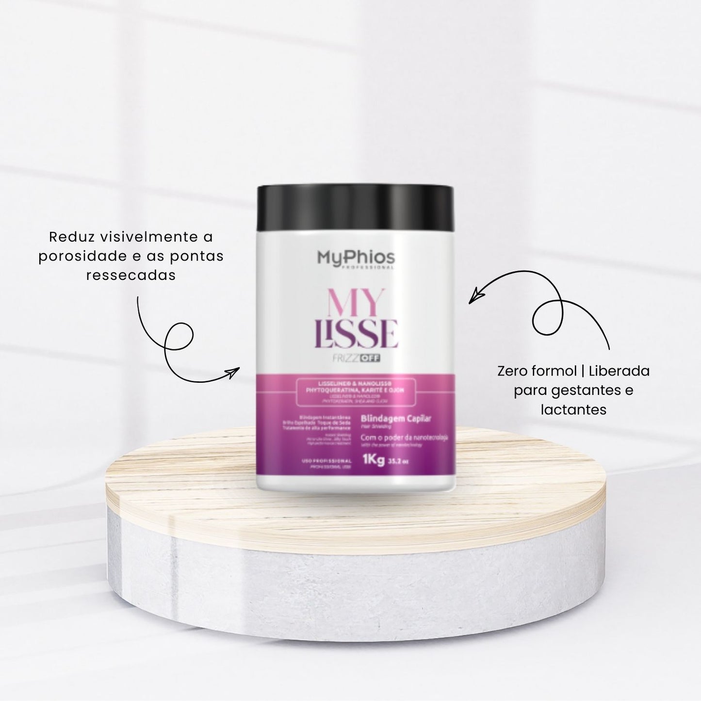 Máscara MyPhios Blindagem Capilar Frizz Off Cabelos Sedosos 1 Kg