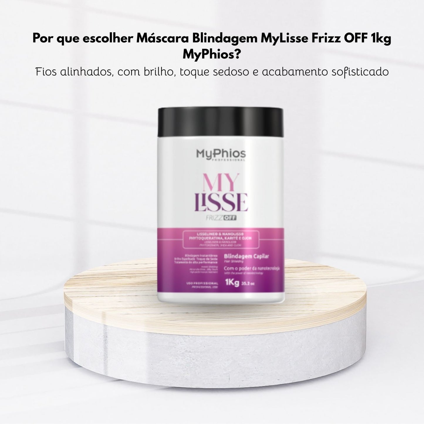 Máscara MyPhios Blindagem Capilar Frizz Off Cabelos Sedosos 1 Kg