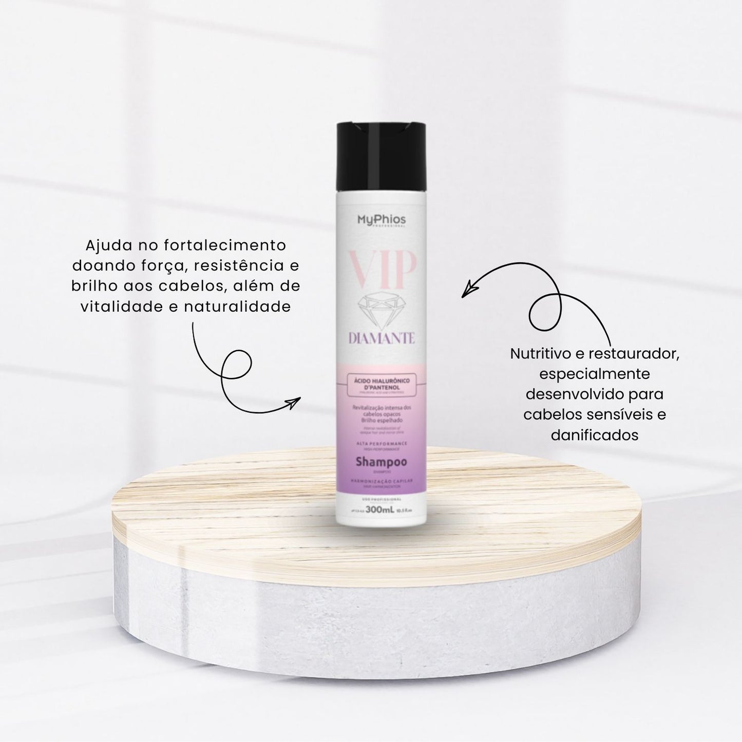 Shampoo MyPhios VIP Diamante Brilho e Maciez 300 ml