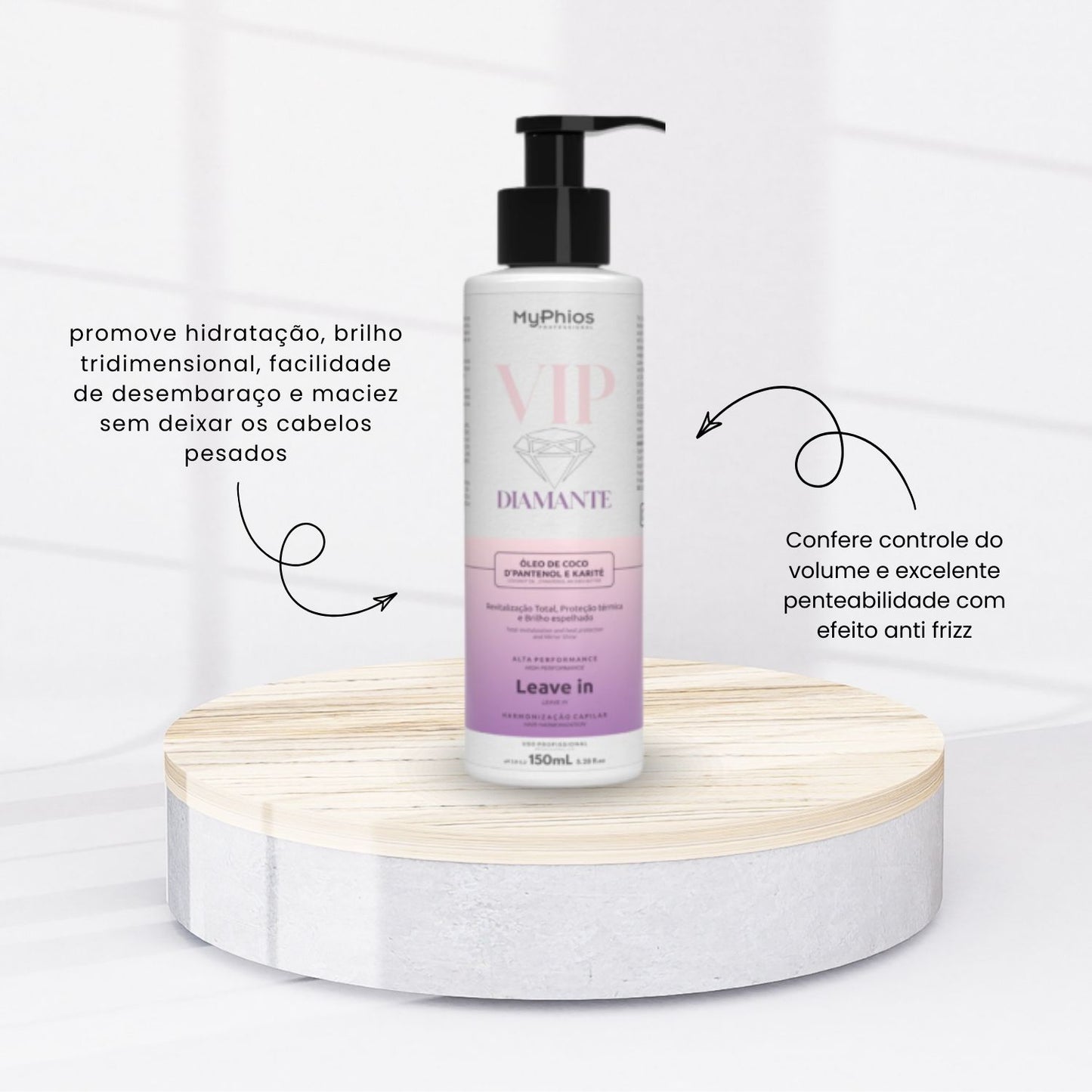 Leave-in MyPhios Finalizador VIP Diamante Brilho e Maciez 150 ml