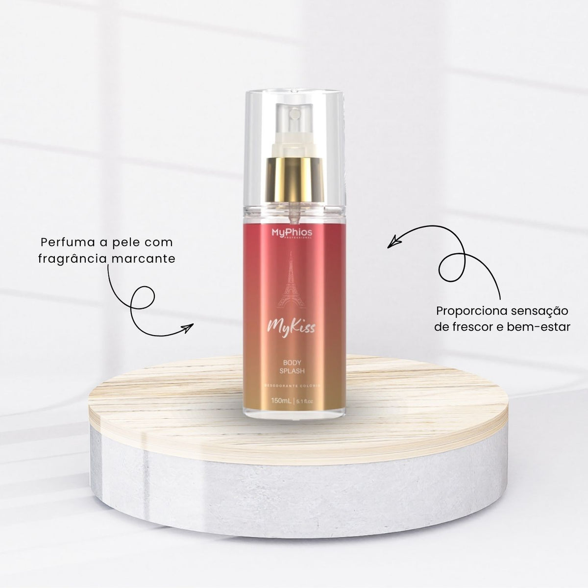 Body Splash MyPhios MY KISS Fragrância Leve e Delicada 150 ml