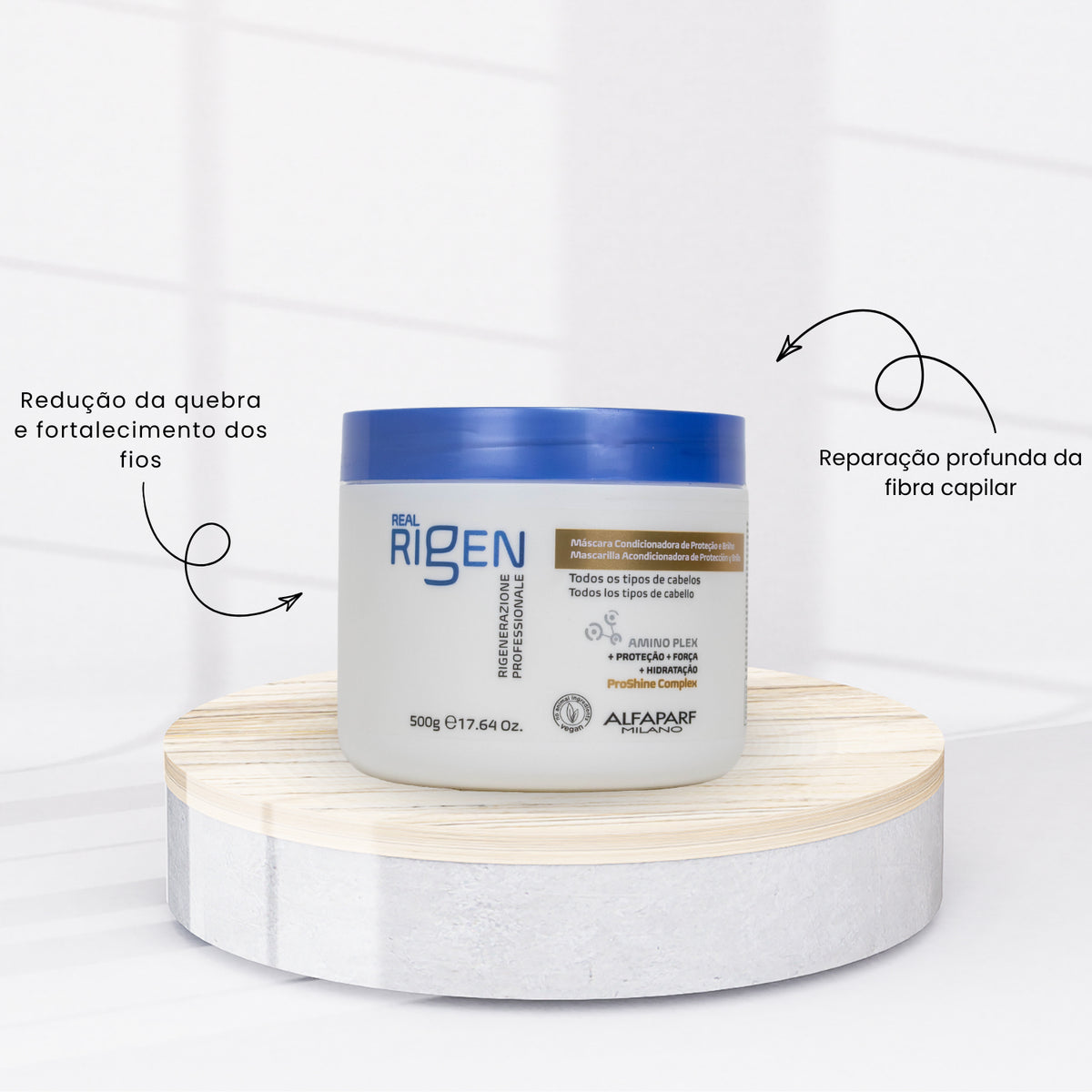 Máscara Alfaparf Real Rigen Condicionadora Reparadora 500 g