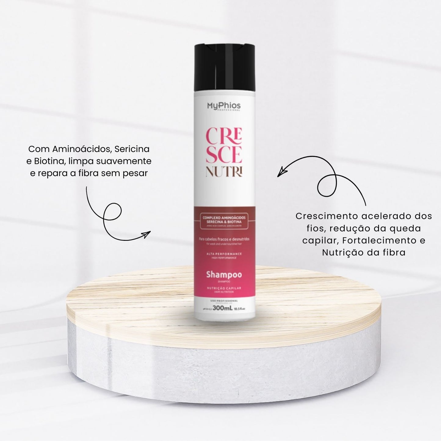 Shampoo MyPhios Cresce Nutri Crescimento e Nutrição Forte Shampoo Hidratante 300 ml