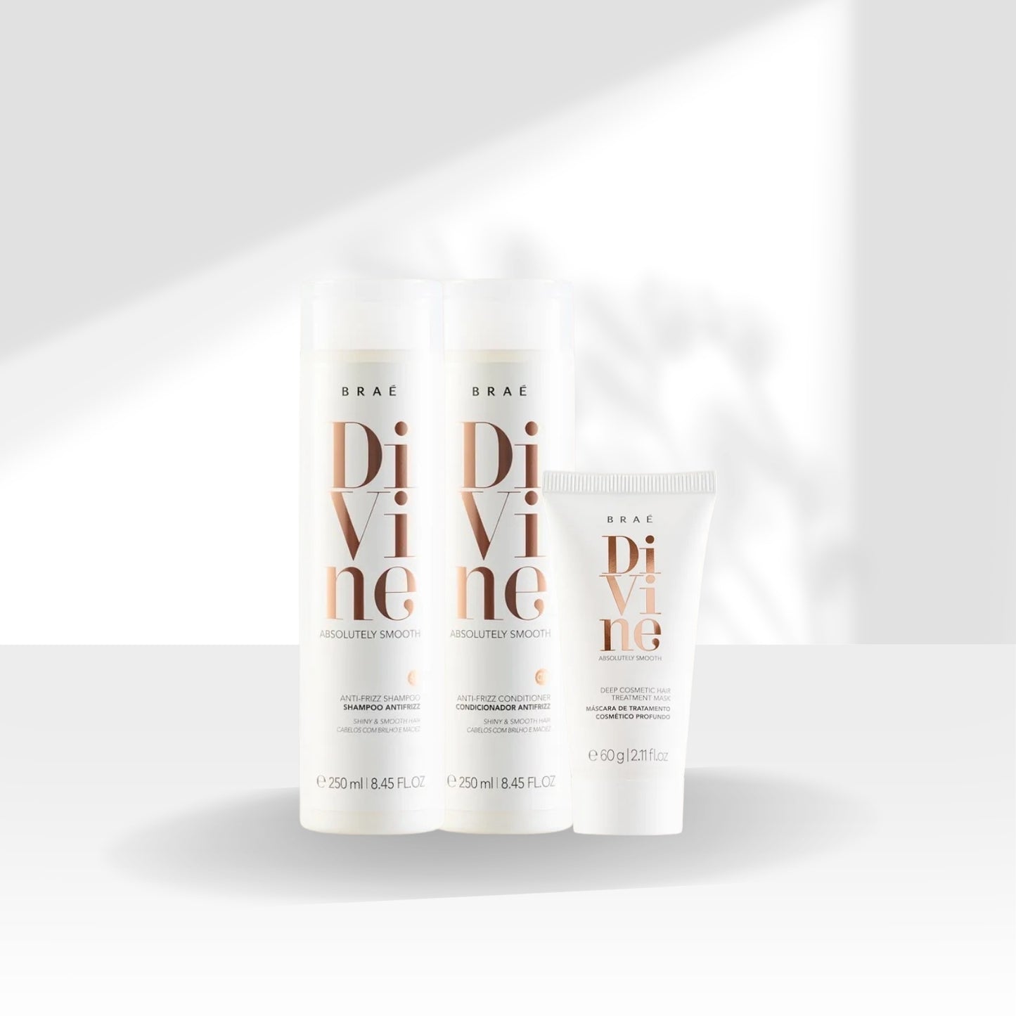 Kit Braé Divine Shampoo 250 ml + Condicionador 250 ml + Máscara 60 ml