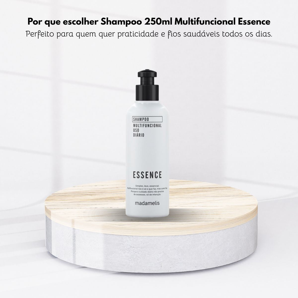 Shampoo Madamelis Essence Uso Diário Limpeza Suave e Brilho 250 ml