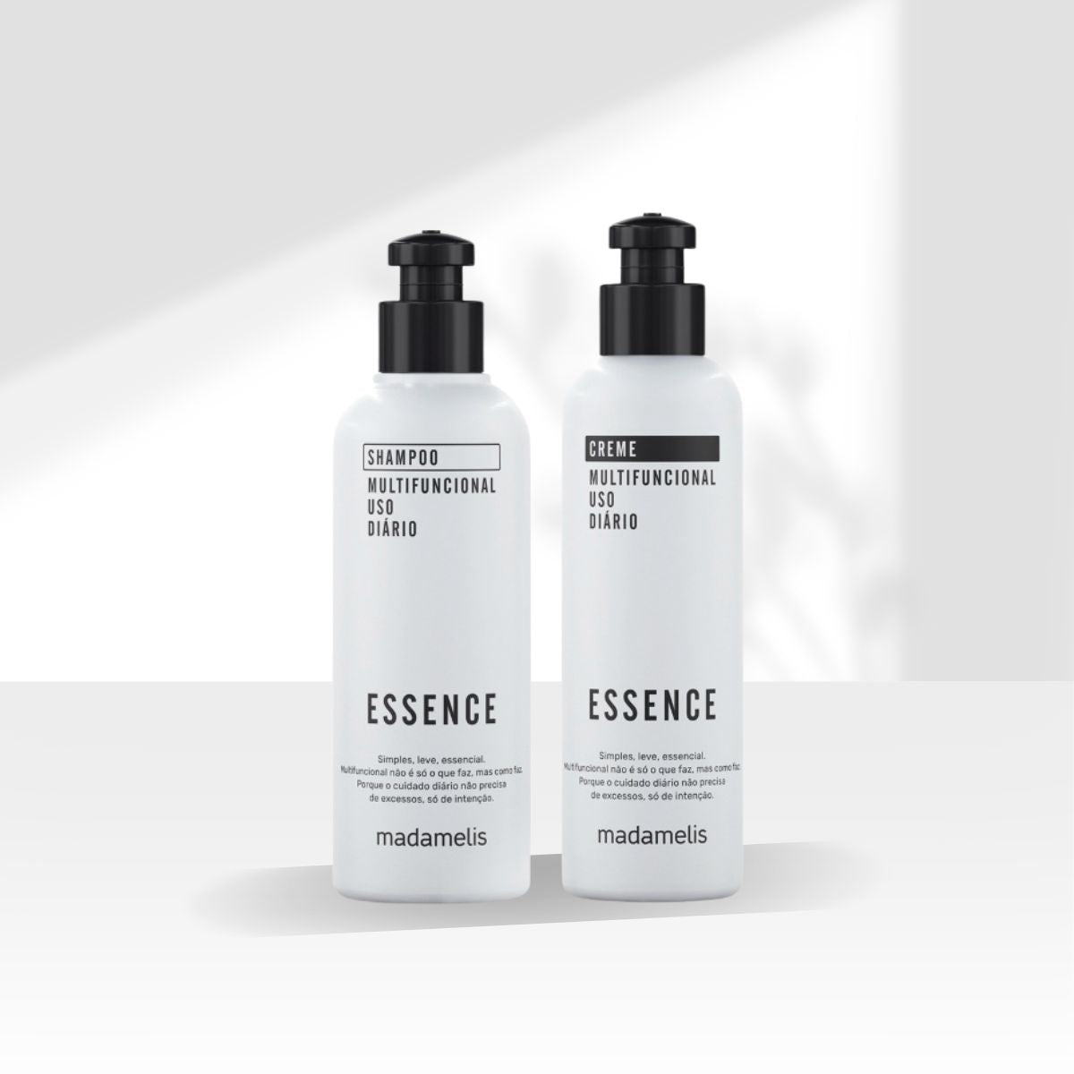 Shampoo Madamelis Kit e Creme Essence Uso Diário Brilho e Maciez 250 ml