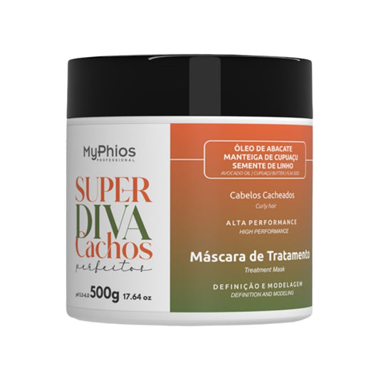 Máscara MyPhios Super Diva Cachos Perfeitos Para Tratamento para Cabelo Cacheado 500 g