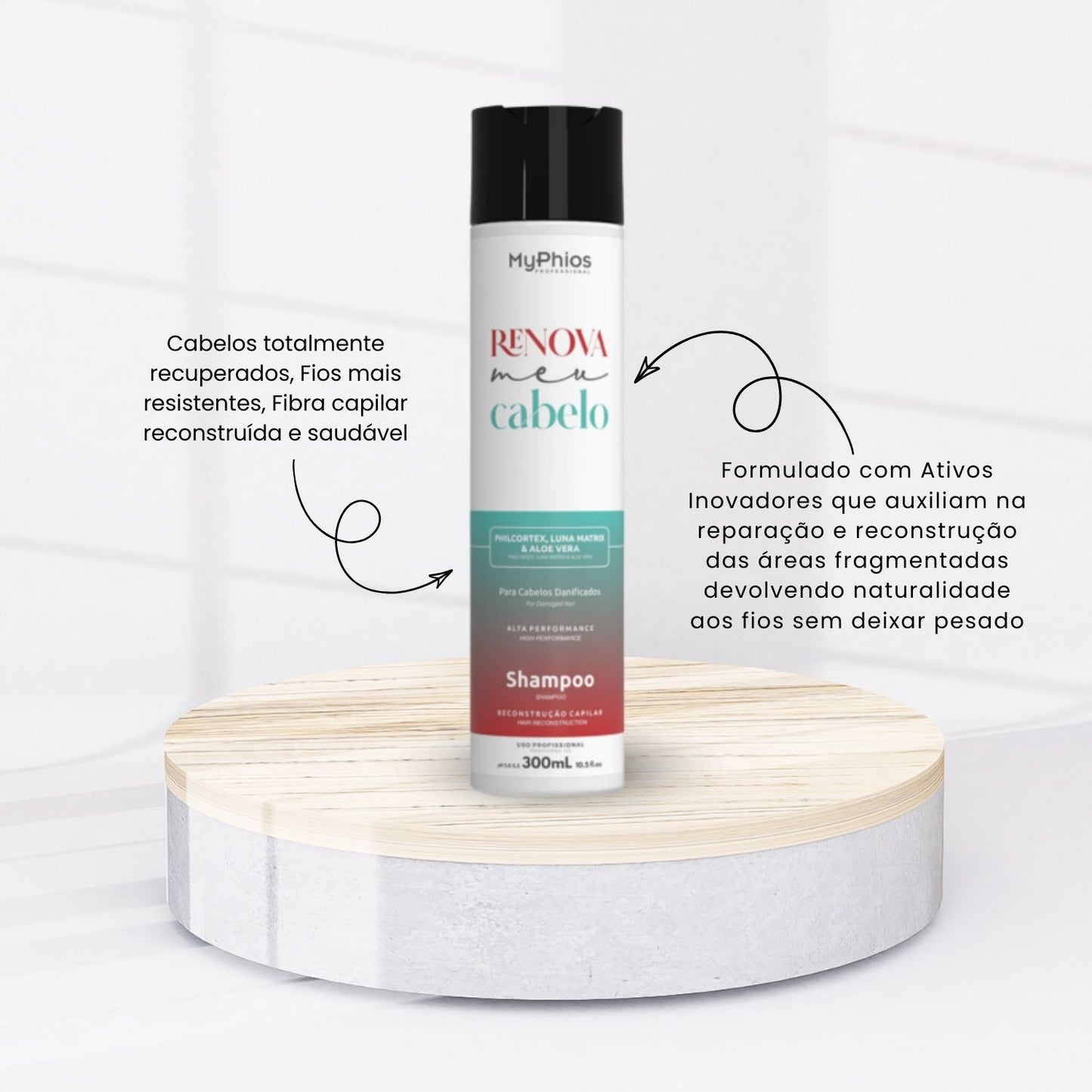 Shampoo MyPhios Renova Meu Cabelo Reconstrução e Shampoo Hidratante 300 g