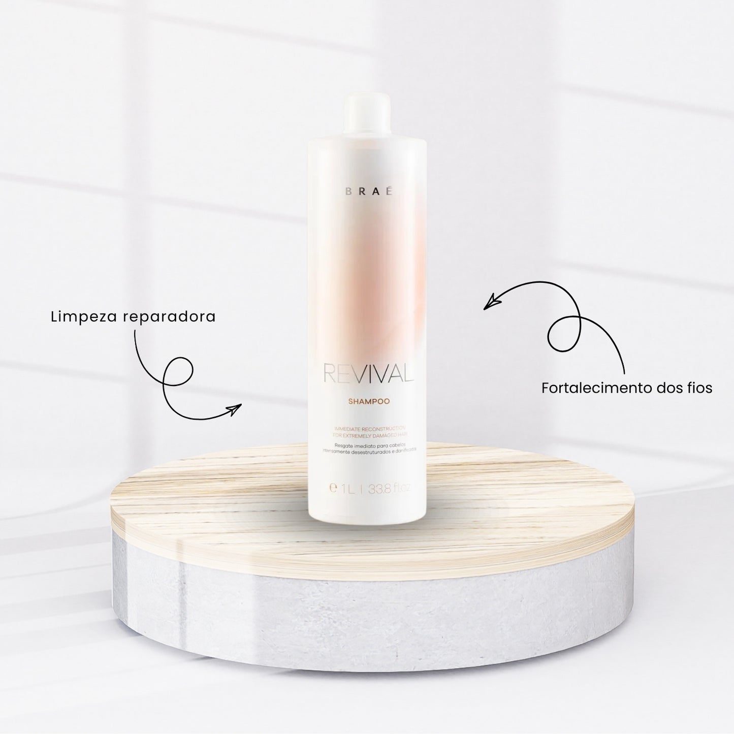 Kit Braé Revival Shampoo 1 Litro + Condicionador 1 Litro + Máscara 500 g