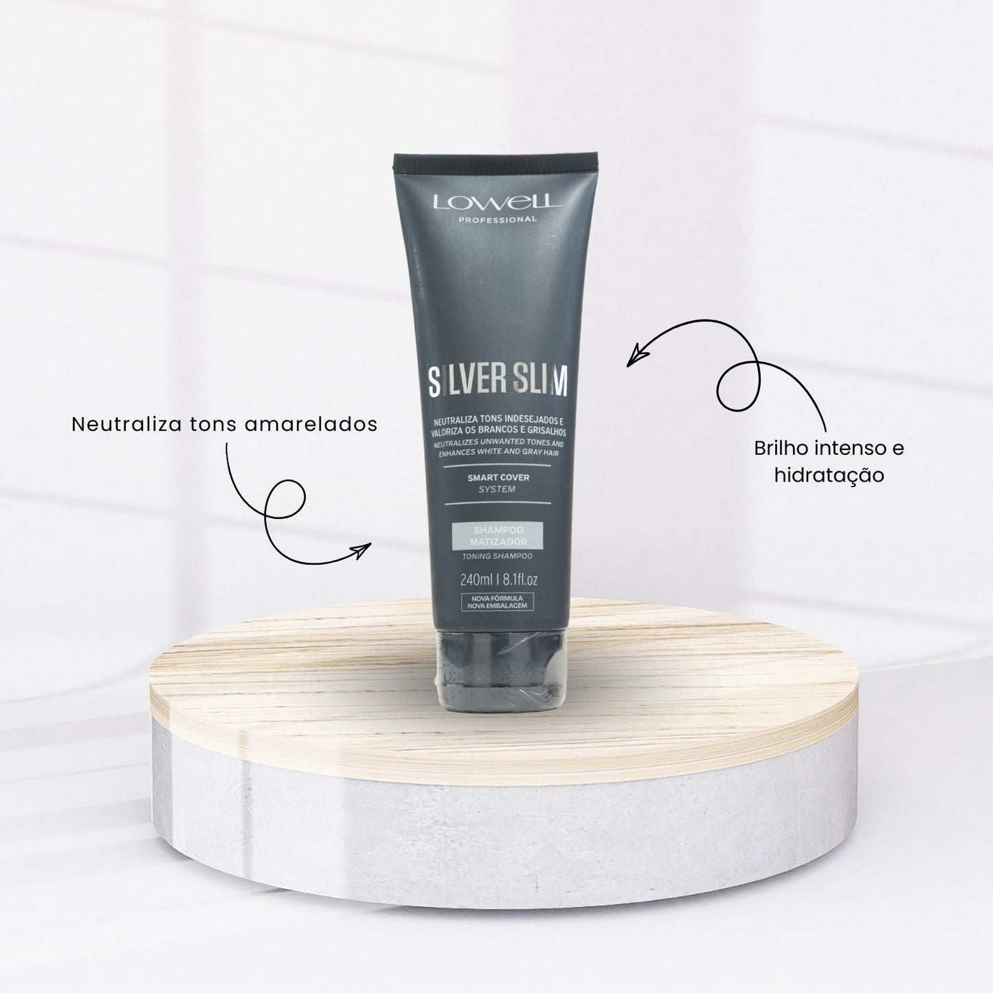 ** Dupl **Shampoo Lowell Silver Slim Matizador Cabelos Loiros 240 ml