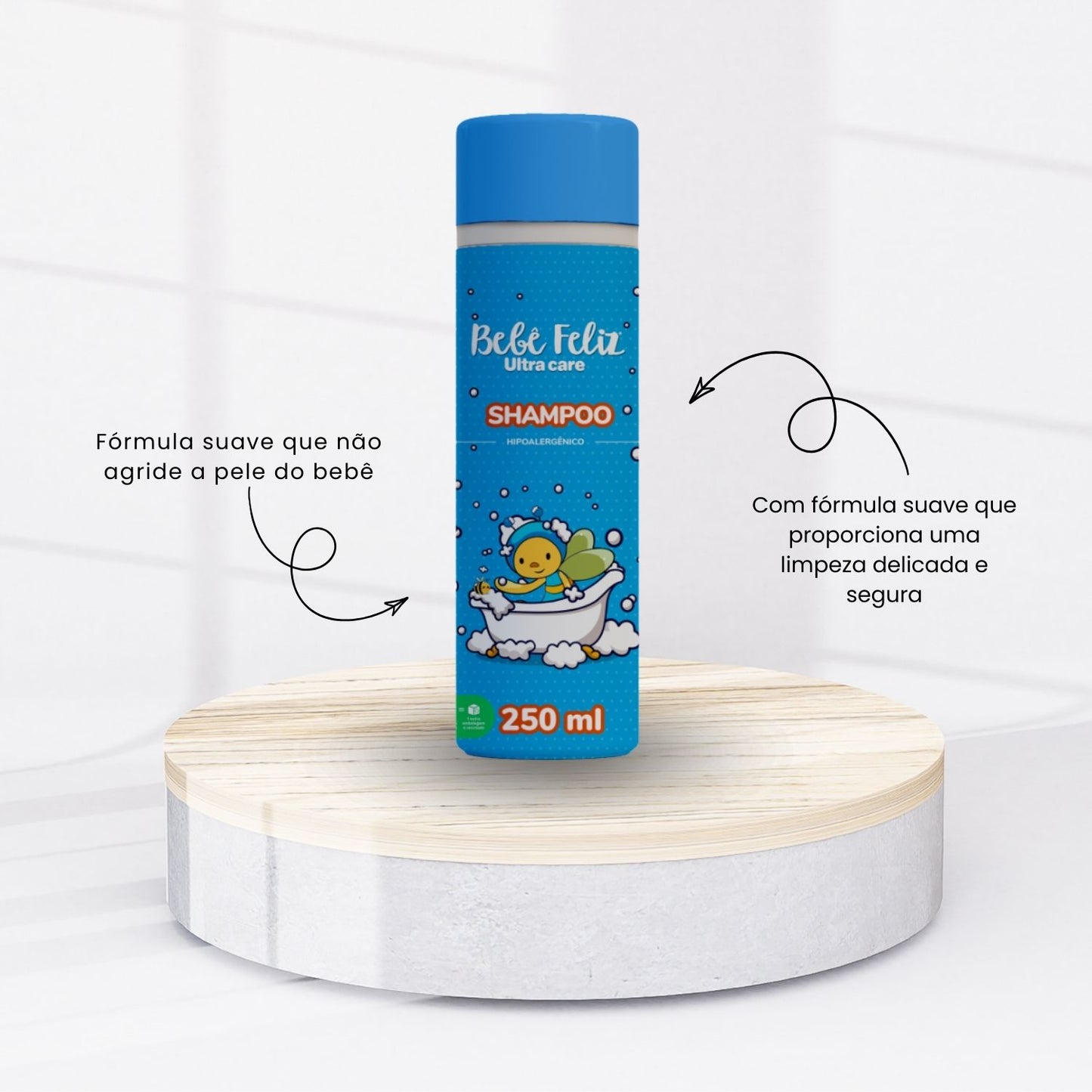 Shampoo Bebê Feliz Limpeza Suave Cabelos Delicados 250 ml