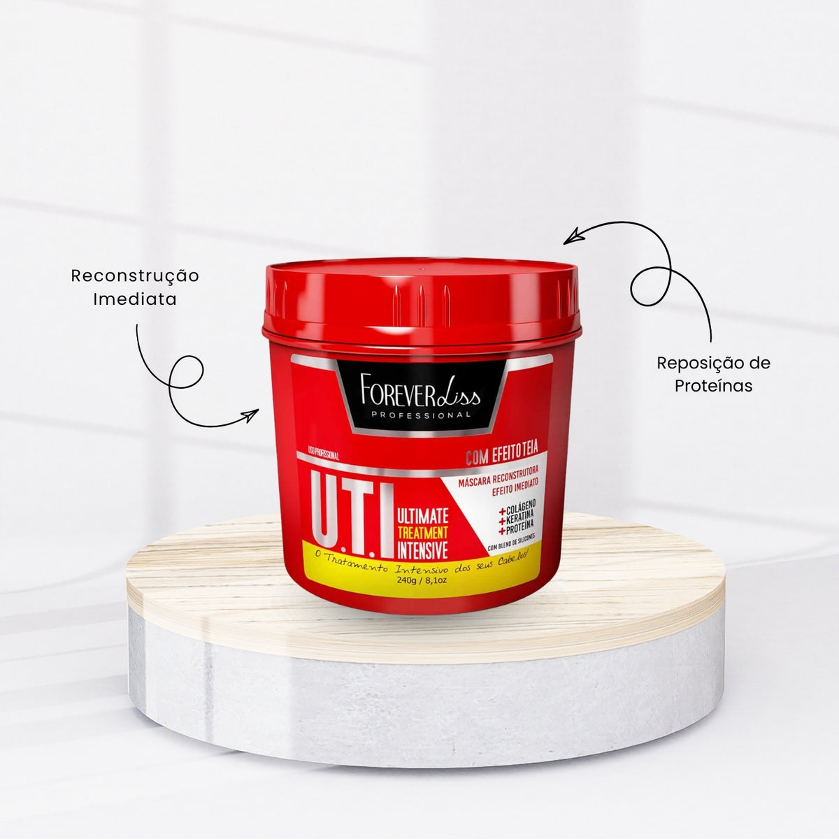 Kit Forever Liss Máscaras UTI 240 g + Anabolizante 240 g + Verniz 240 g + Antiemborrachamento 300 ml