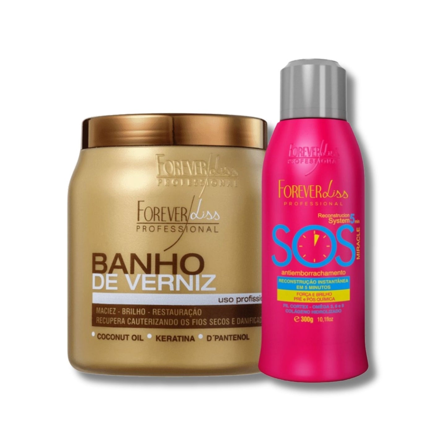 Kit Forever Liss Antiemborrachamento 300 ml + Verniz 1000 g