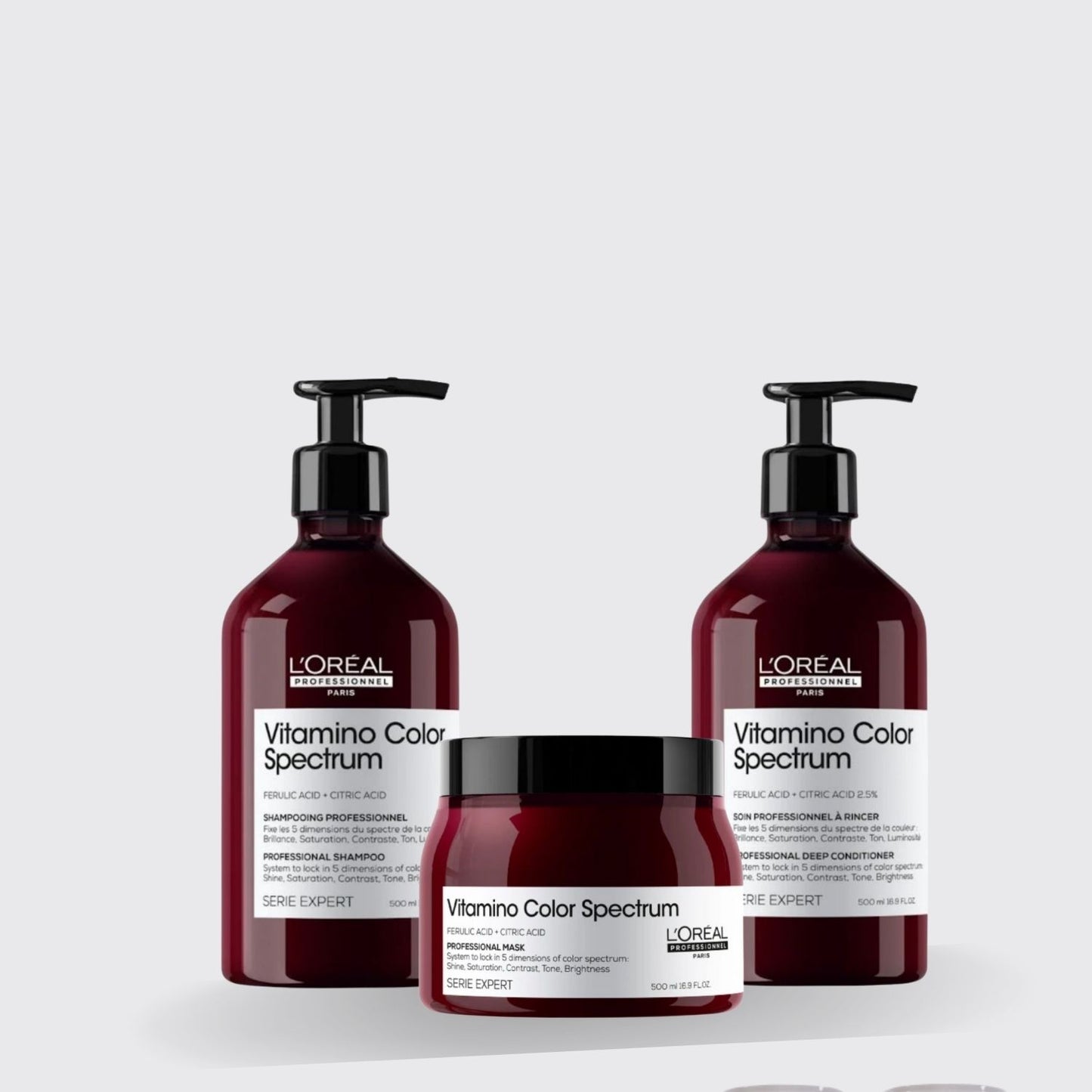 Kit Loreal Vitamino Color Spectrum Shampoo, Condicionador e Máscara 500 ml