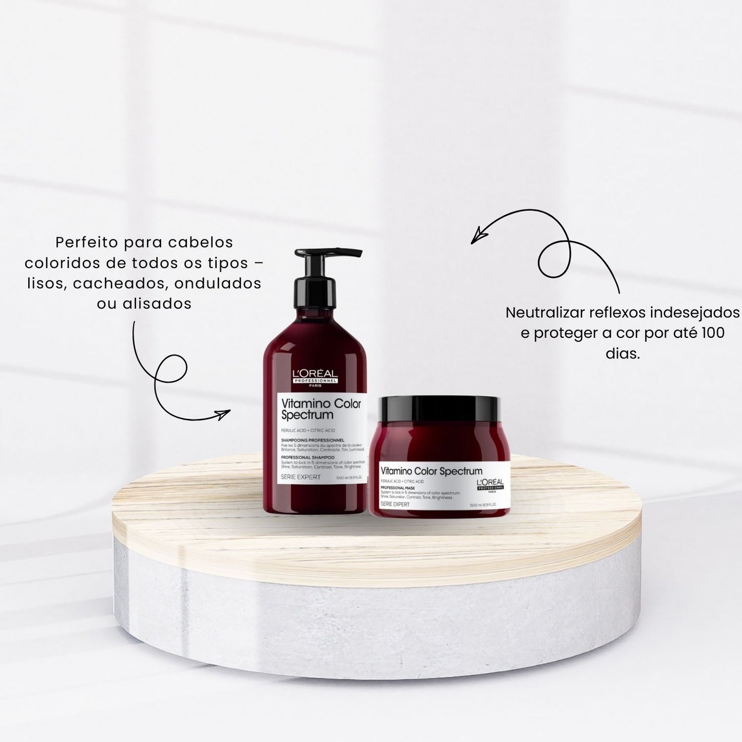 Kit Loreal Vitamino Color Spectrum Shampoo e Máscara 500 ml