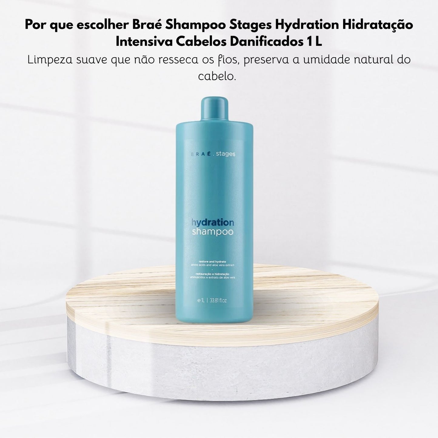 Shampoo Braé Stages Hydration Shampoo Hidratante para Cabelos Danificados 1 Litro